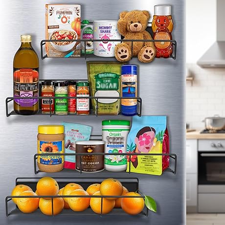 Side Fridge Storage Rack Rolling