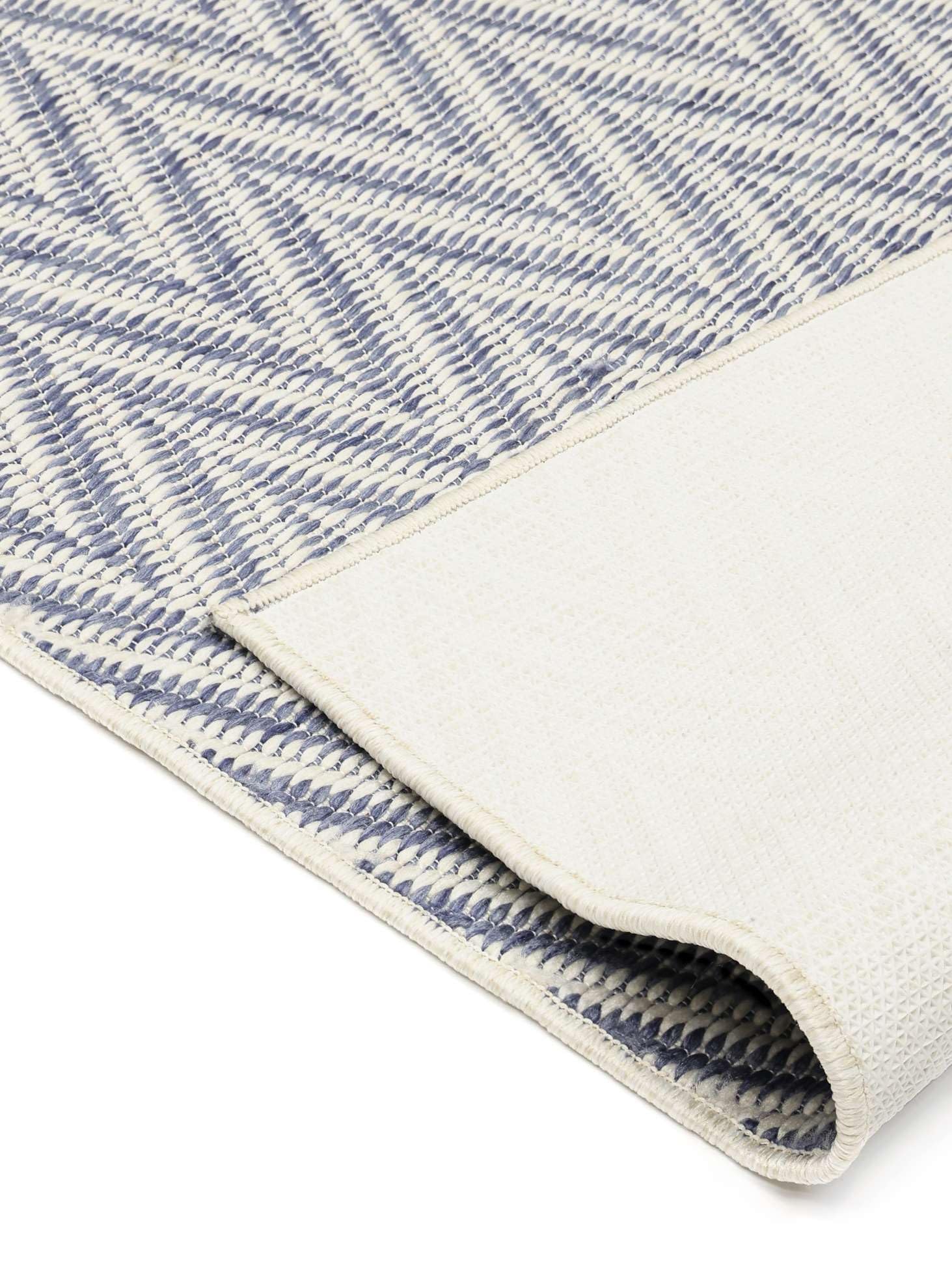 RugVista Amalfi Doormat Felpudo, 80 x 120 cm, Azul/Blanco | Modernas, Rectangular, Pelo corto, Lavado a mano, Oeko-Tex 100, Pasillo