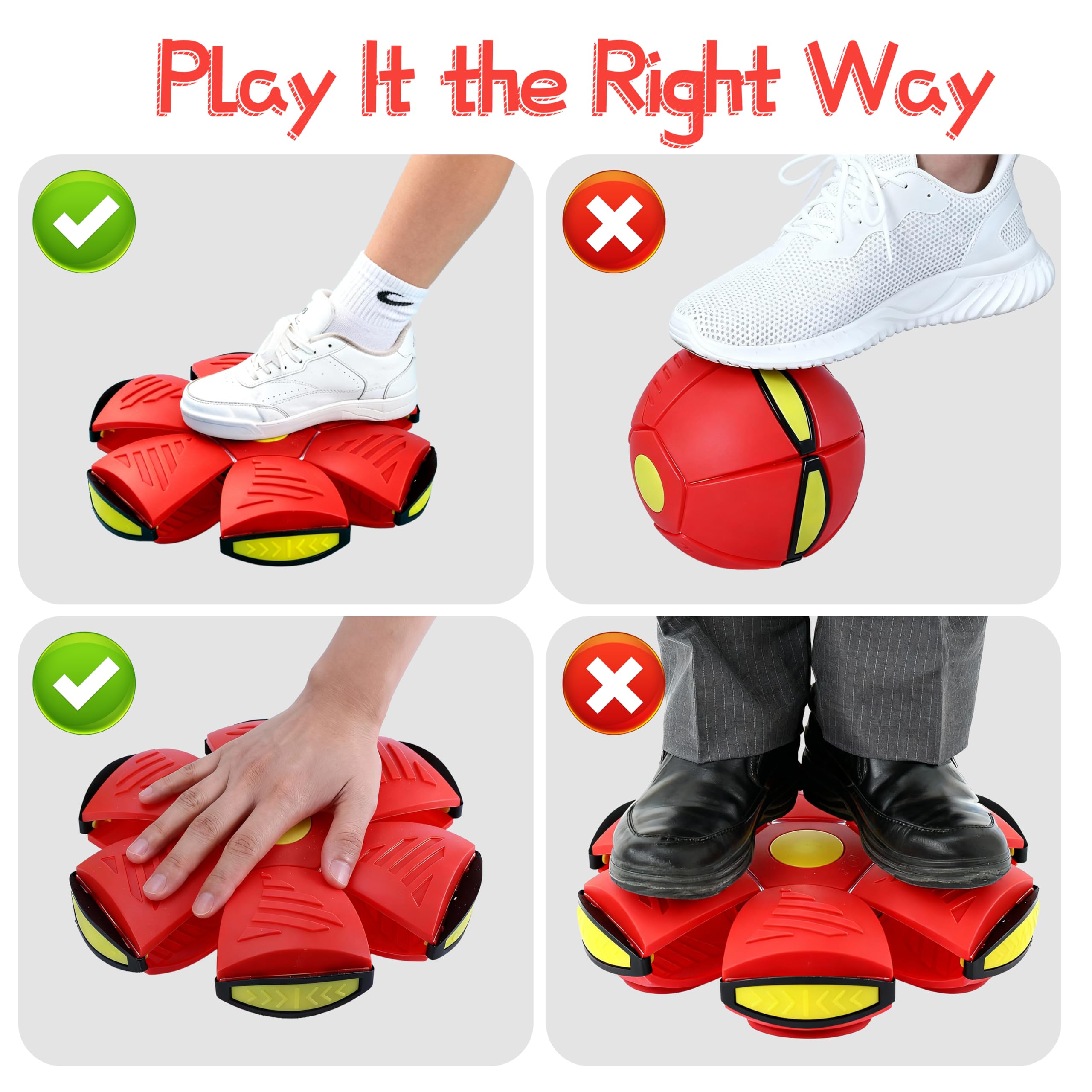 Magic Metaball, Magic Bouncing Ball, Magic Flying Saucer Interactive Pop Up Balls, Transform Toy, Eltern-Kind-Interaktion Roter Hüpfball, Faltbare Zeitverzögerung Frisbee Fliegende Disc Spielzeug mit