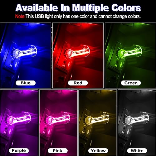 Miniatura 3 de SINGARO 2PCS Luces LED USB de noche para automóvil, lámpara retro para decoración de atmósfera automotriz, luces de ajuste táctil