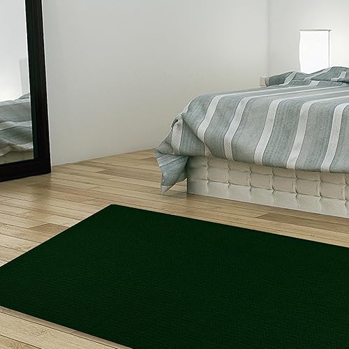 Miniatura 2 de Alfombra ovalada de color sólido de 3 x 30 pies, color verde bosque, alfombra fácil de limpiar, fabricada en Estados Unidos