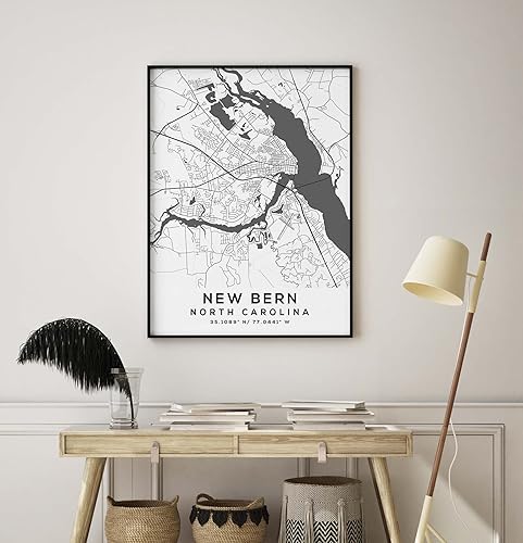 Miniatura 8 de Mapa de New Bern, Carolina del Norte, Light 2 (18x24)