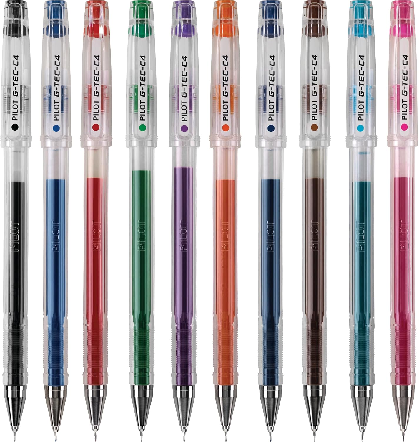 PILOT G-Tec-C Gel Ink Rolling Ball Pens, Ultra Fine Point (0.4mm), Assorted Color Inks, 10-Pack Pouch (35484)