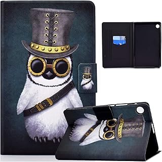 Cute Tablet Case for Huawei MatePad 10.4 (2022) Premium PU Leather Multi Magnetic Flip Wallet Stand Cartoon Pattern Case Stand/Auto Wake/Sleep Protective Lightweight Colourful Lovely Cover,Penguin