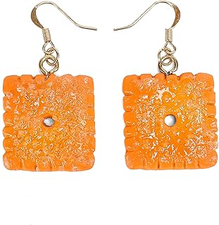 Cheese Cracker Earrings – Fun, Snack-Inspired Fashion Earrings