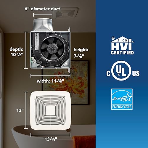 Miniatura 4 de Broan-NuTone QTXE110 Ventilador de ventilación 110 CFM blanco