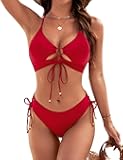 Womens Bikini Sets Two Piece Swimsuit 2025 Curvy Cutout String Bathing Suit