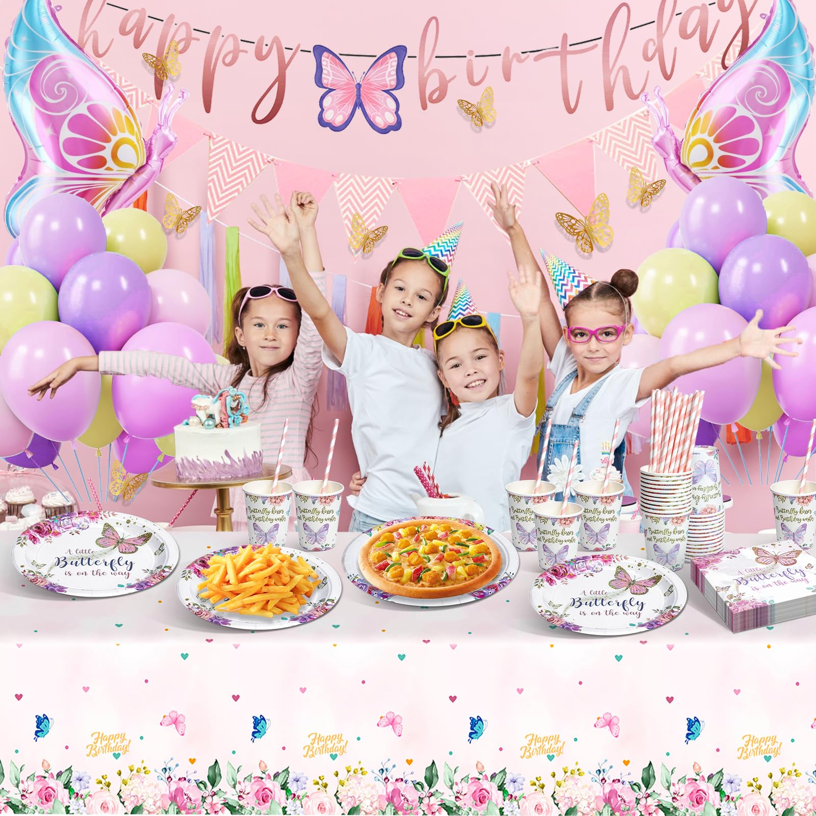 Juego De Vajilla De Fiesta De Unicornio Para 16 Invitados - Incluye Platos, Vasos, Servilletas, Globos Y Pancarta