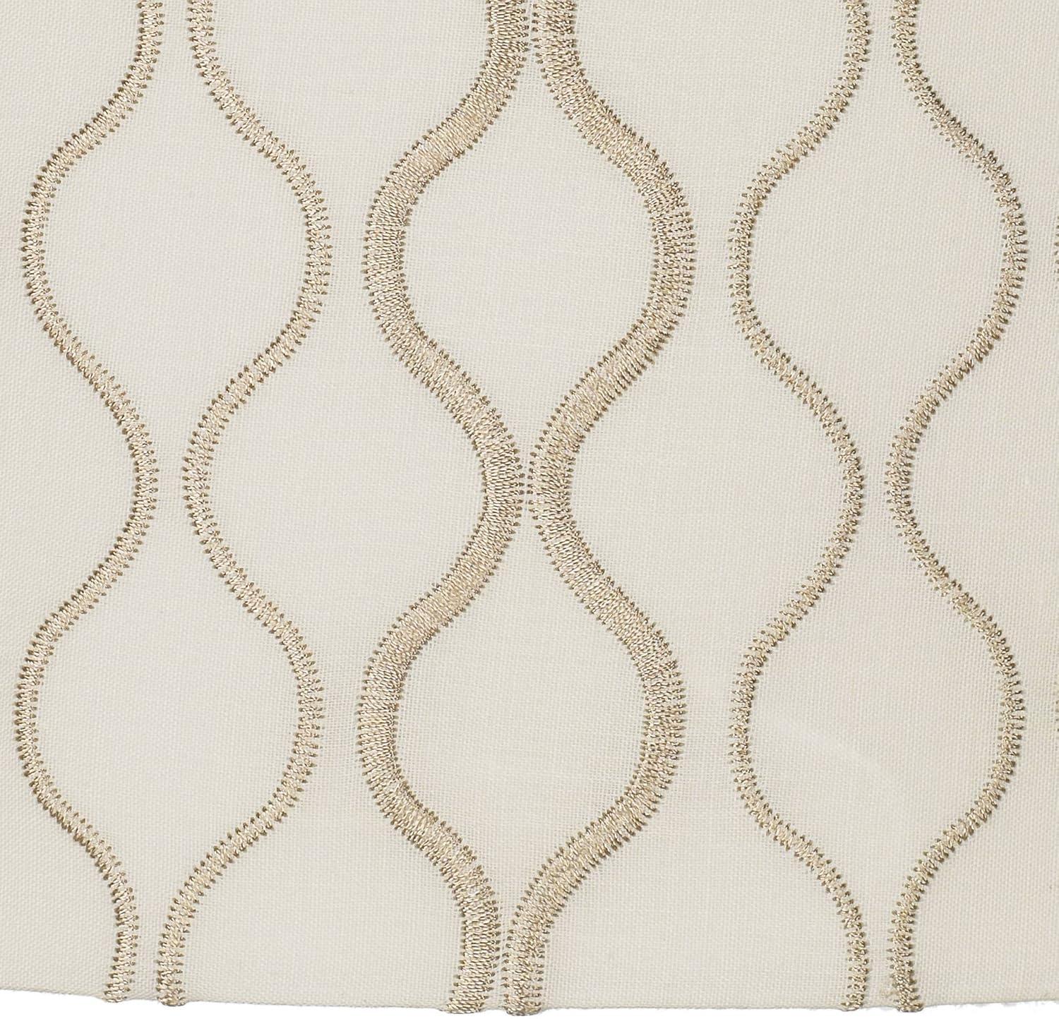 Set of 2 Hardback Drum Lamp Shade (Pre-Assembled) s Off-White Embroidered Hourglass Large 14" Top x 14" Bottom x 11" High Spider with Replacement Harp and Finial Fitting - Springcrest