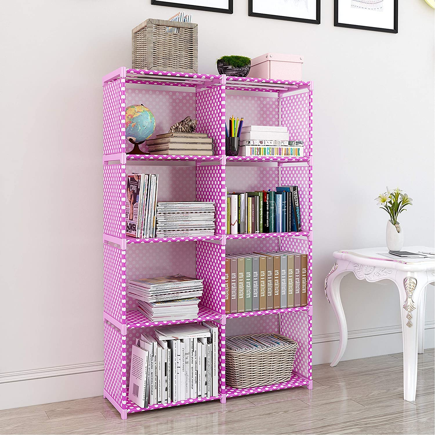 i.Trust Bookshelf| Alloy Steel Metal Storage Shelve for Books Storage Organizer| Children Book Rack| Bookcase for Home Furniture (Pink)-picture-16