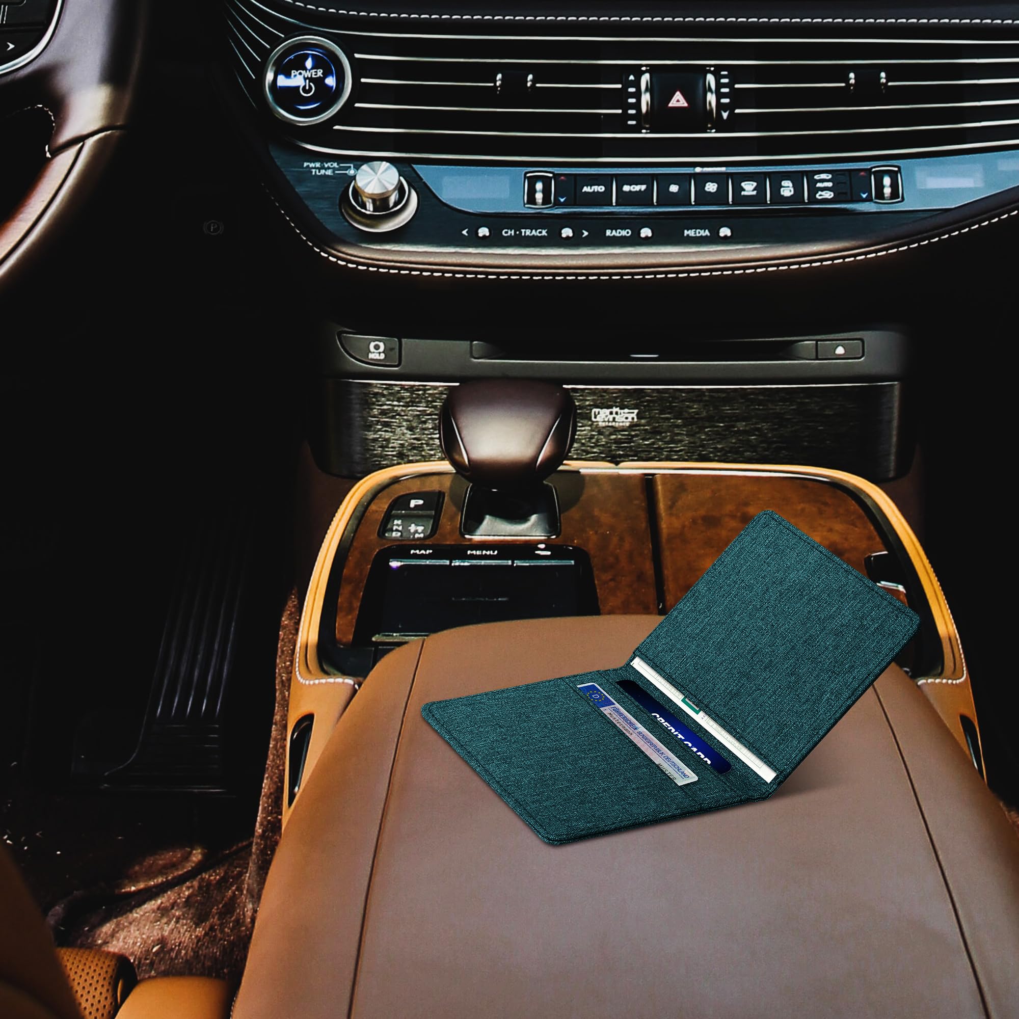 Custodia Per Libretto Auto Kwmobile - Portadocumenti In Tessuto Con Scomparti Per Patente E Carte - Nero, Compatta - Foto 8