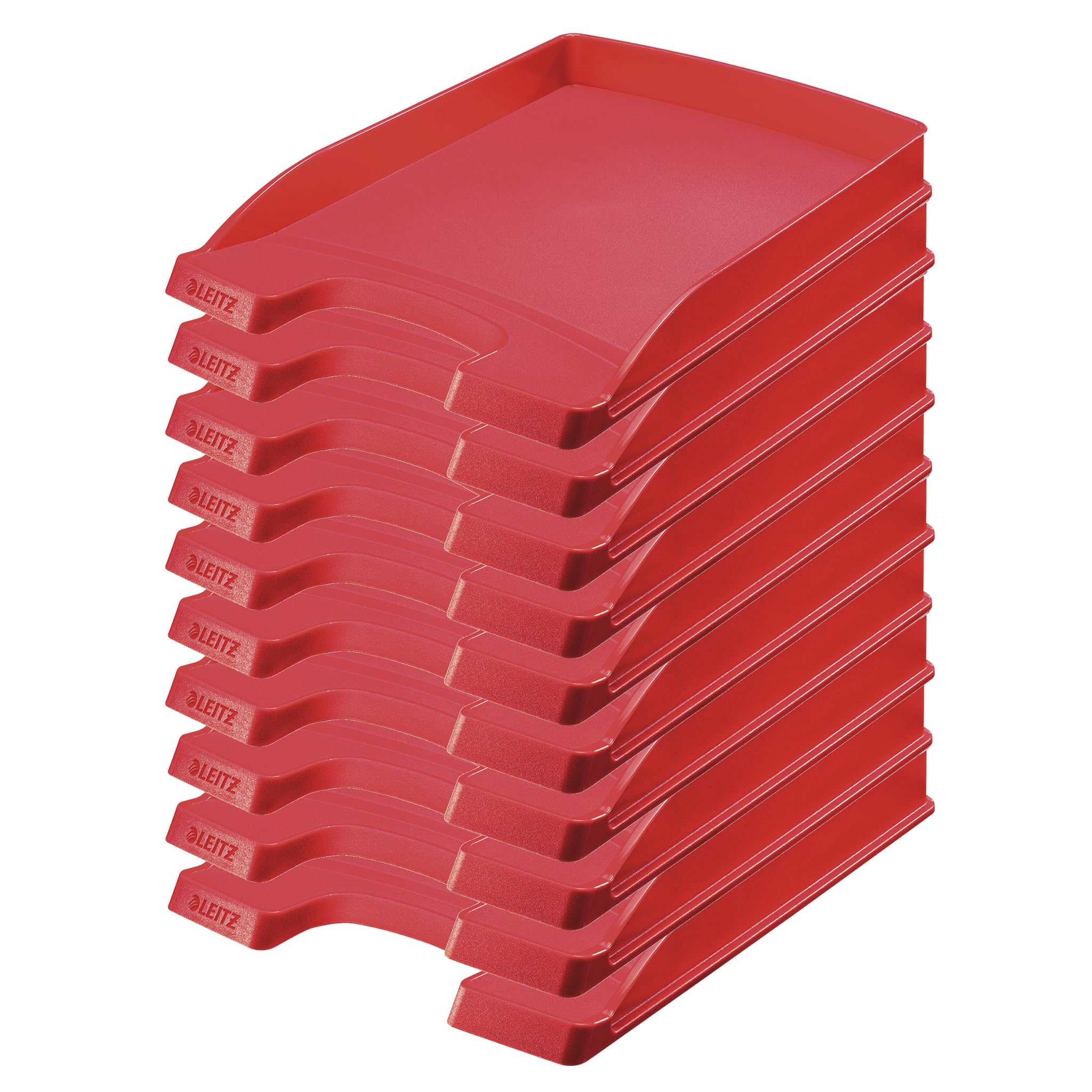 Leitz 52370025 - Bandeja para Correos (Altura 37 mm), Color Rojo