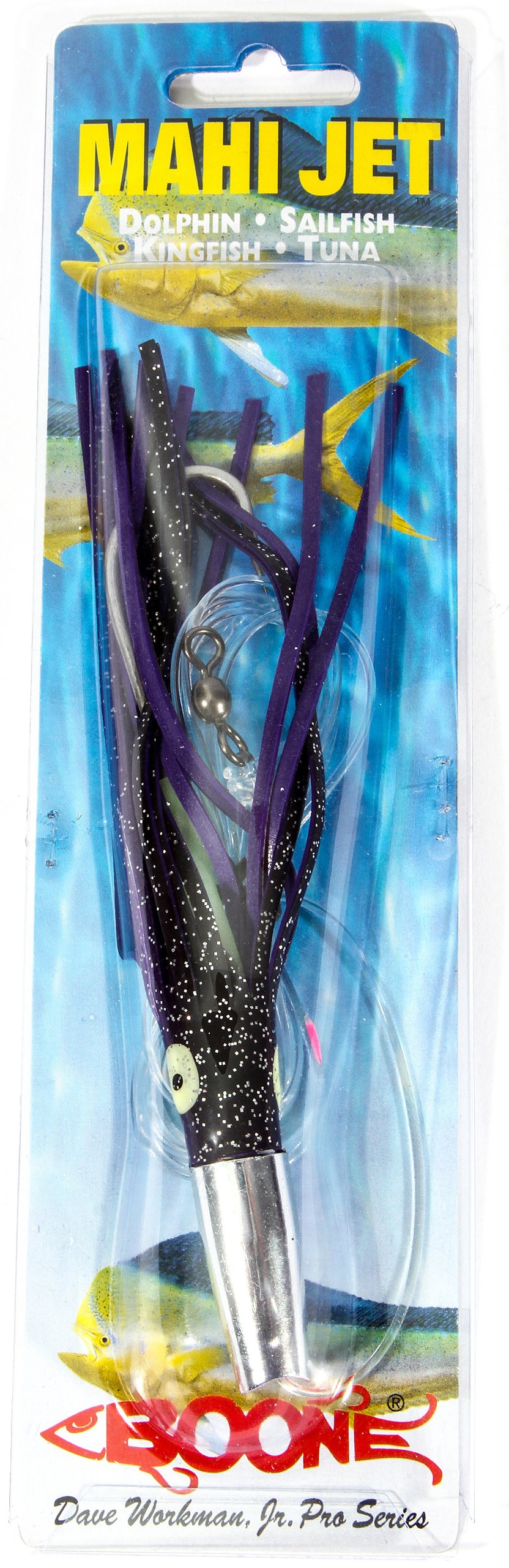 Boone Mahi Jet Rigged Bait, Purple/Black, 6 1/2-Inch