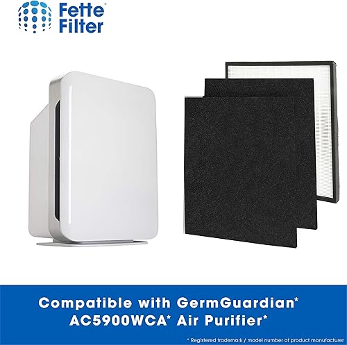 Miniatura 3 de Fette Filter - Filtro de repuesto HEPA H13 de alta calidad J compatible con GermGuardian FLT5900 para AC5900WCA y AC5900WDLX purificador de aire
