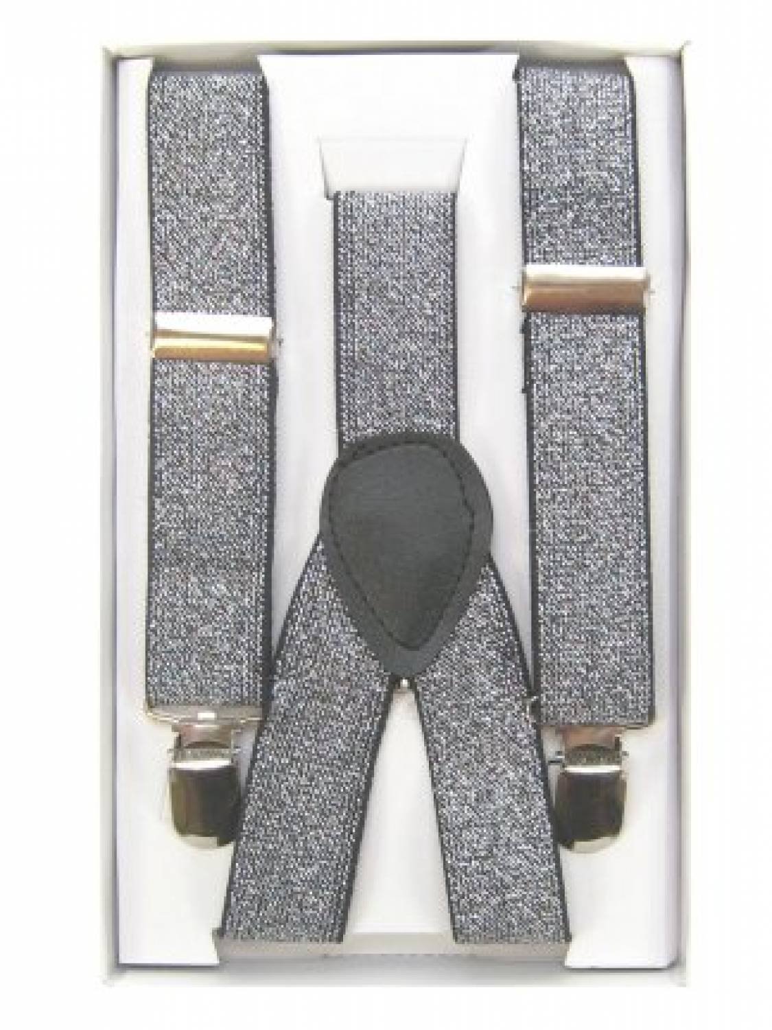Adjustable Unisex Adult Child Elastic Clip-on Brace Suspender Y Back Neon Belt,Silver Glitter