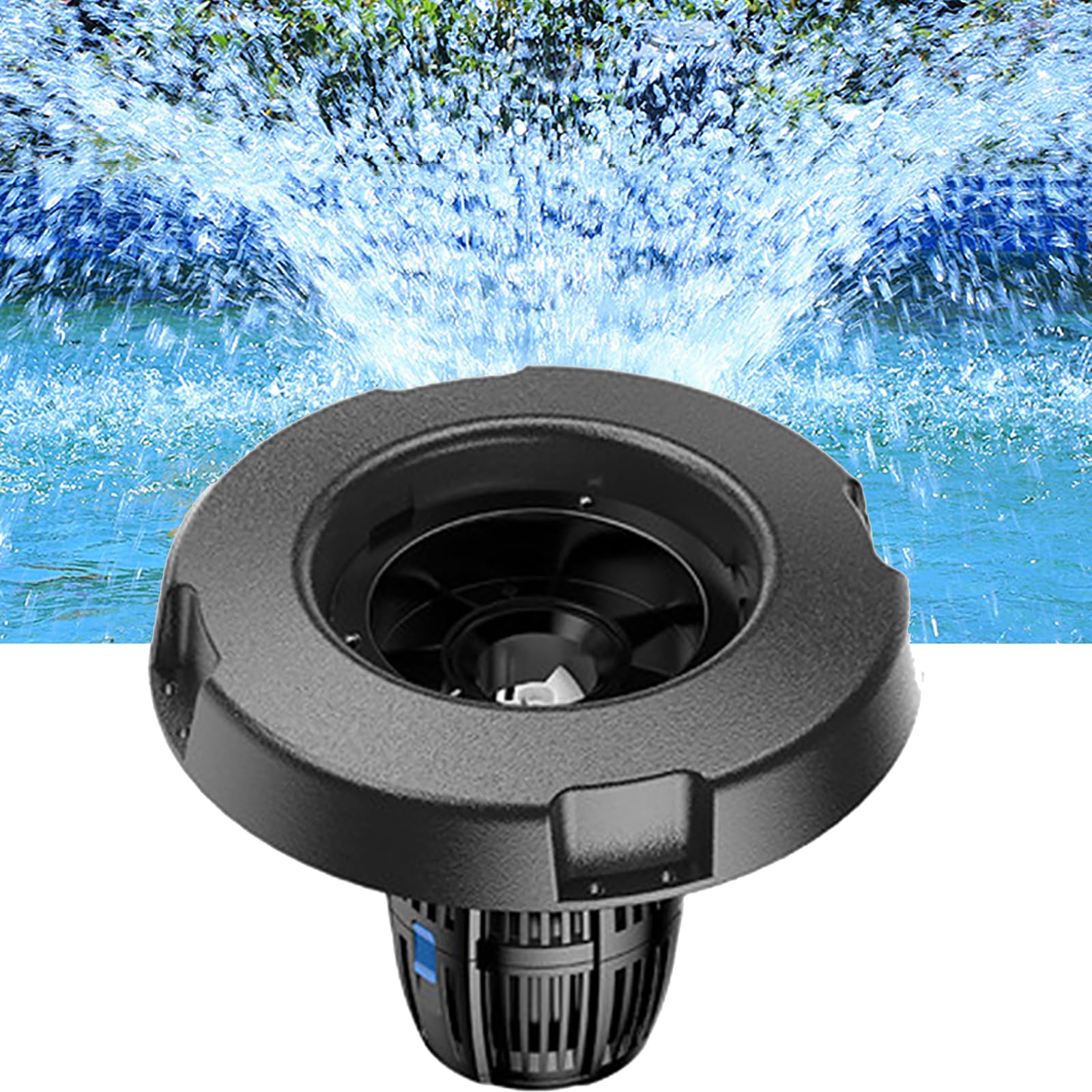 Zjlzjlo Black Fish Pond Fountain Pump | Floating Aerator With 360° Jets | Auto-Adjusts To Water Level | Energy-Efficient 90W | 20,000L/H Flow, Clean Debris | Purify Water,