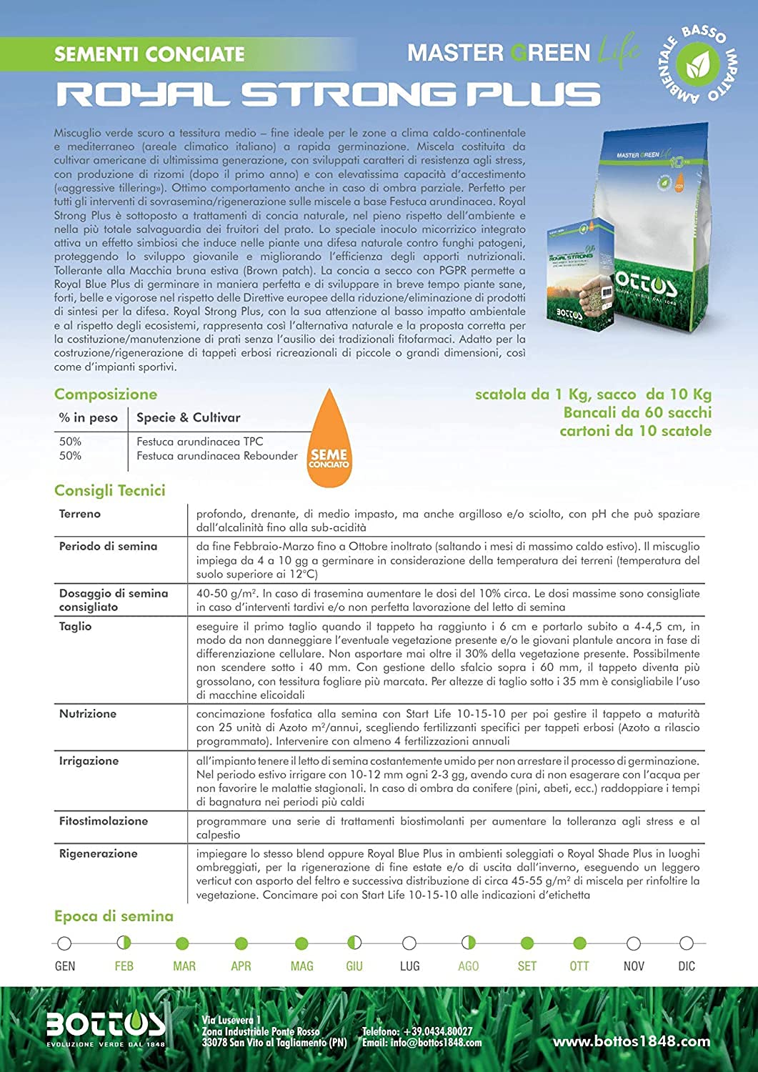 Semi per Prato Royal Strong Plus 1 Kg OFFERTA 3 CONFEZIONI, Sementi Conciate, 100% Festuca Arundinacea Tappeto Erboso