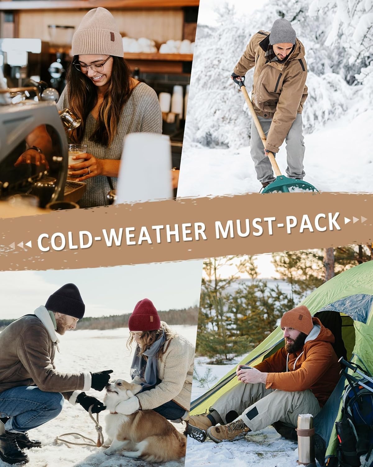 Fleece Lined Winter Beanie for Men Women Warm Windproof Beanies Hats Thick Knit Winter Hat for Cold Weather - Image 7