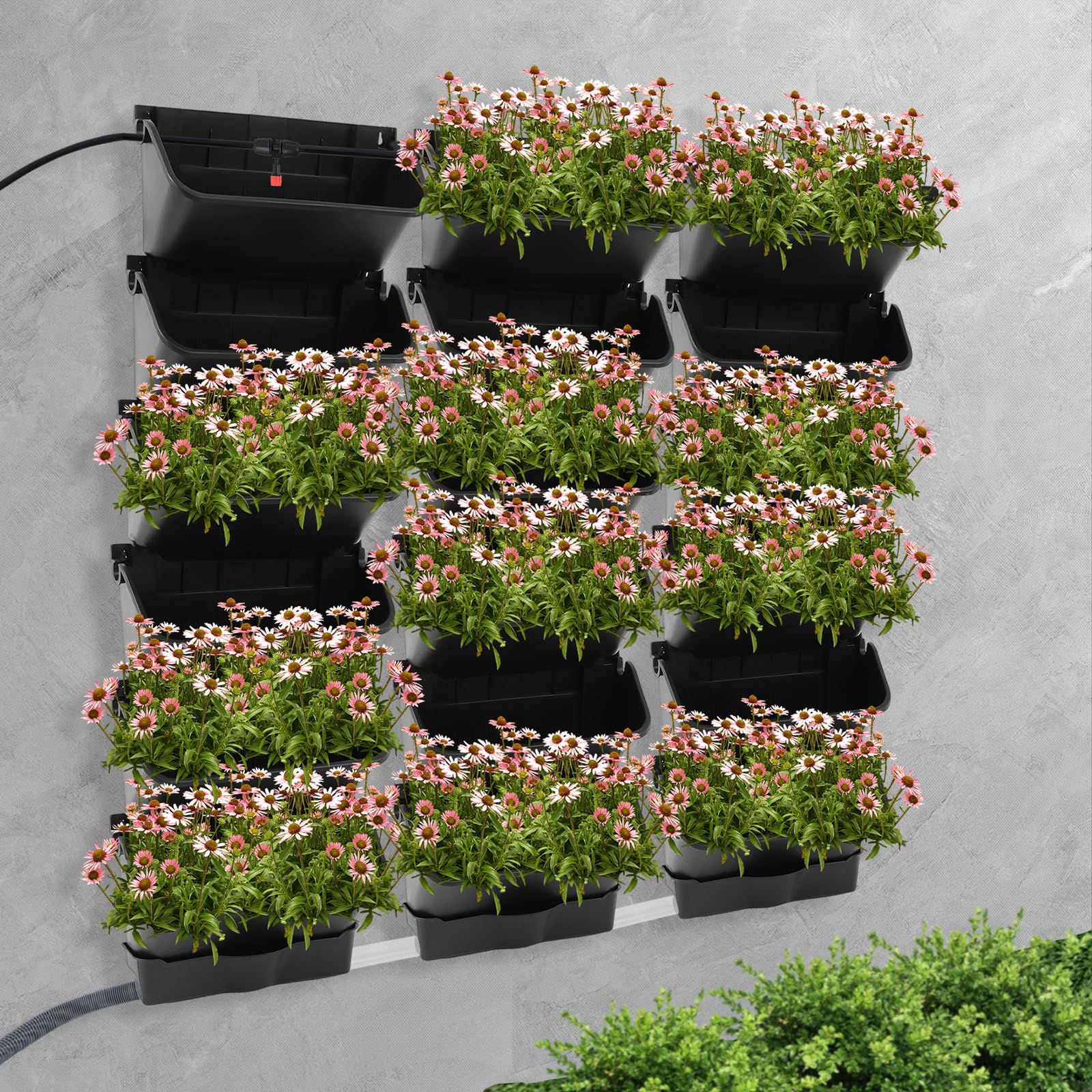 Pot de plantes vertical suspendu avec système d'arrosage automatique, mur de plantes économe en espace, jardin vertical, ensemble de pots de fleurs pour cour, jardin, balcon, décoration de maison