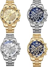 4 pcs Classics Business Watches for Men Big Face Men’s Watch Wholesales Analog Quartz Wristwatch