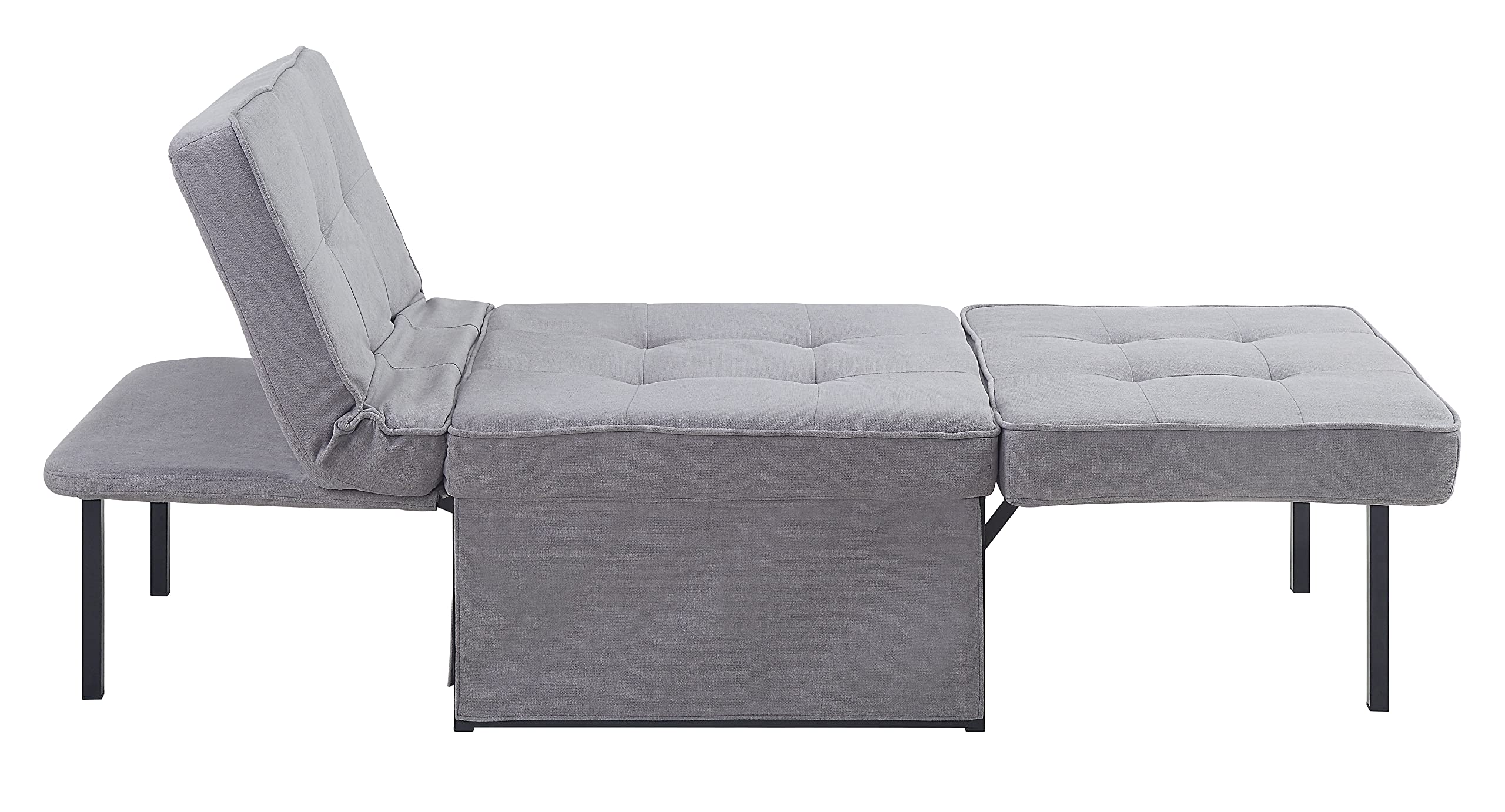 Atlantic Home Collection Sessel, Liege, Hocker Finn, Polyester, Grau, BxTxH: 80cm x 72cm x 43cm