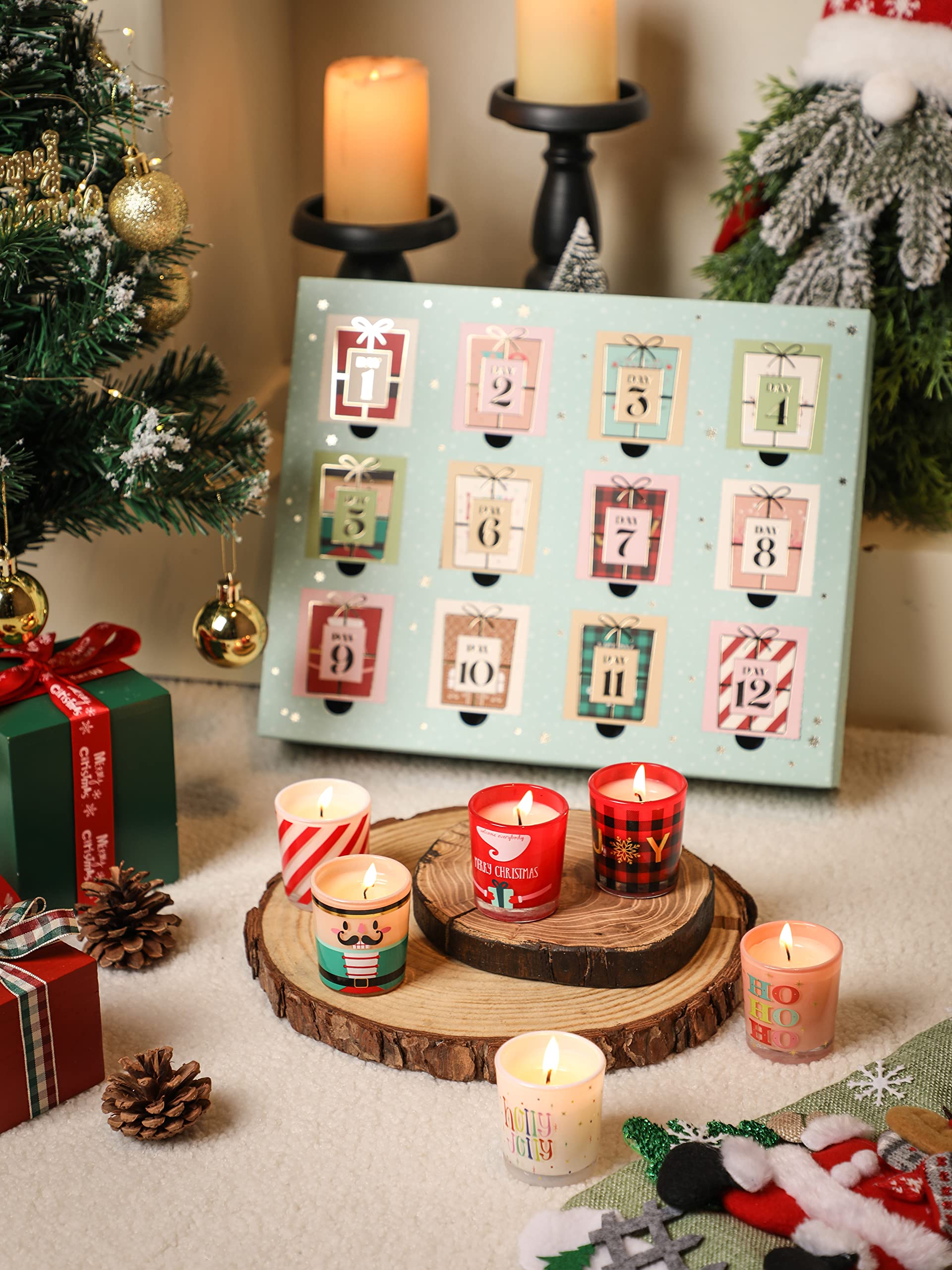 12 Days Christmas Scented Candles, Advent Calendar Candle Gift Sets, 12PCS 1oz Soy Candles, Christmas Candle Gift Set for Women - Image 2