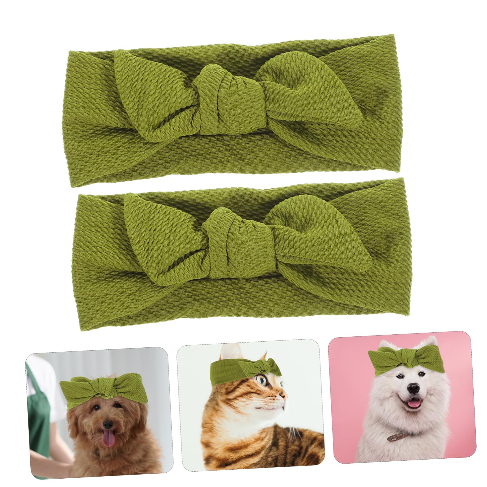 POPETPOP 2Pcs Stretchy Dog Hair Accessories with Cute Bowknot Design Pet Headdress for Dogs for Daily Wear and Special Occasions