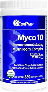 CanPrev Myco10 Mushroom Complex | 360g Powder | Turkey Tail Mushroom Powder | Lion' Mane Mushroom Supplements - Chaga Mushroom Powder | Reishi Mushroom Powder | Immunomodulating | Mushroom Immune Support