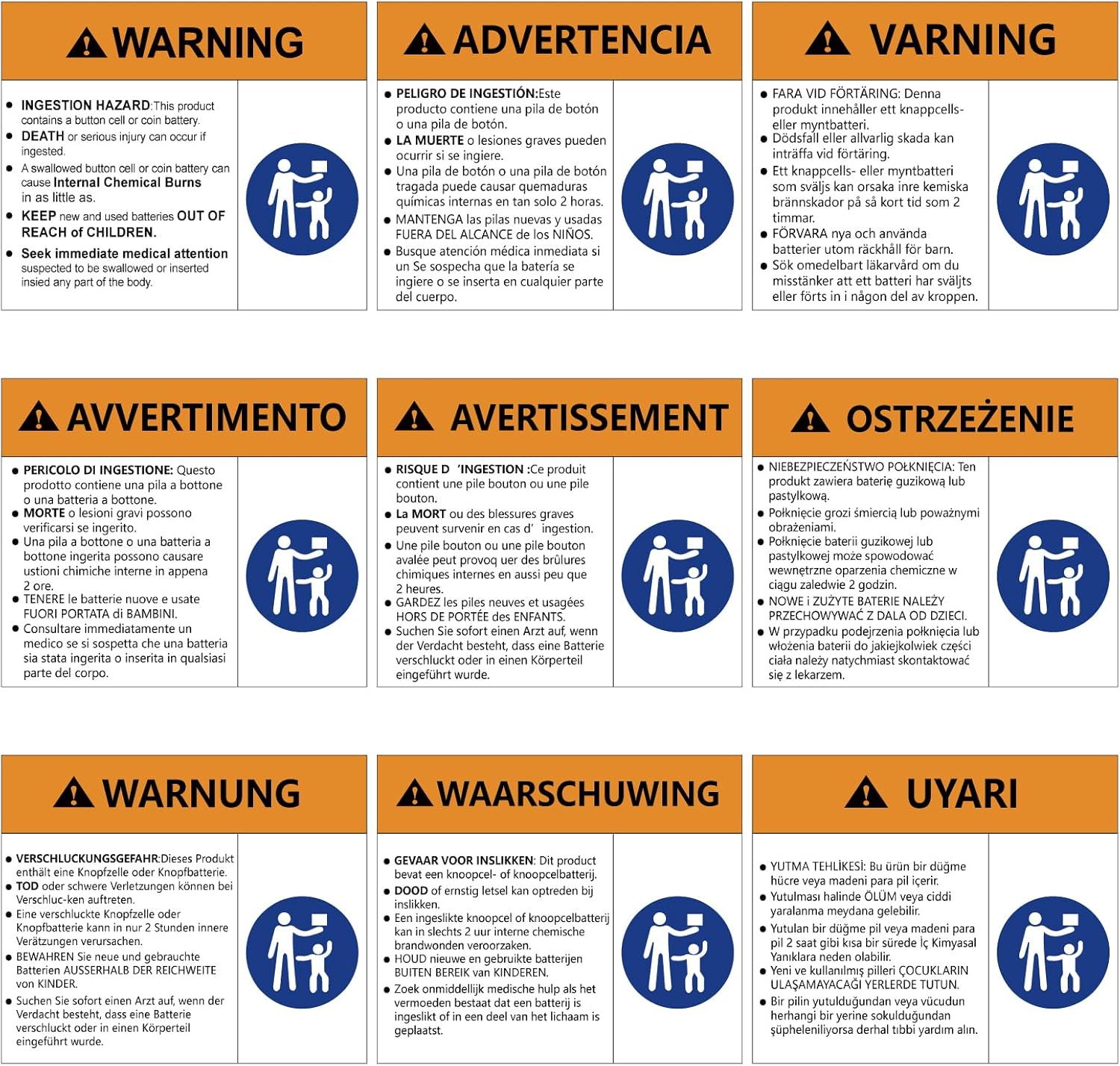 Warning about button cell battery