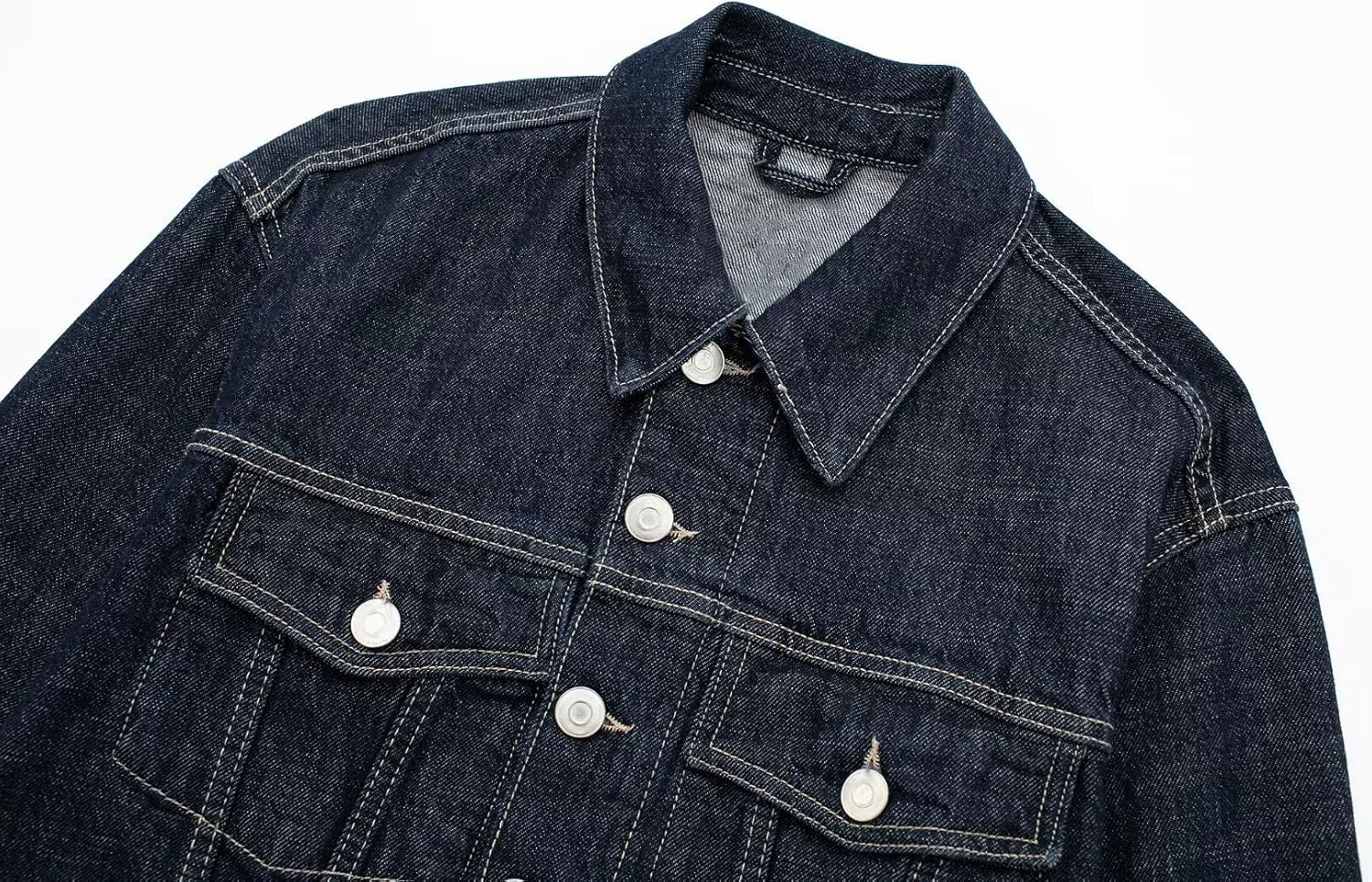 Womens Two Piece Sets Denim Outfits Vintage Denim Long Sleeve Single Breasted Turn-Down Collar Jacket Wide Leg Jeans Set - Image 3