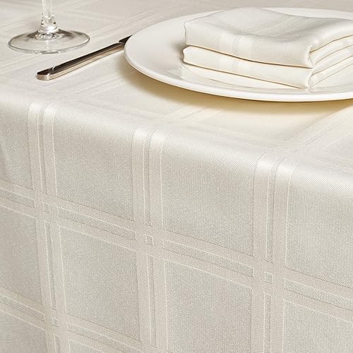 Miniatura 2 de Mebakuk - mantel rectangular antiarrugas y antiencogimiento, a prueba de derrames, mantel decorativo de tela para comedor y uso al aire libre