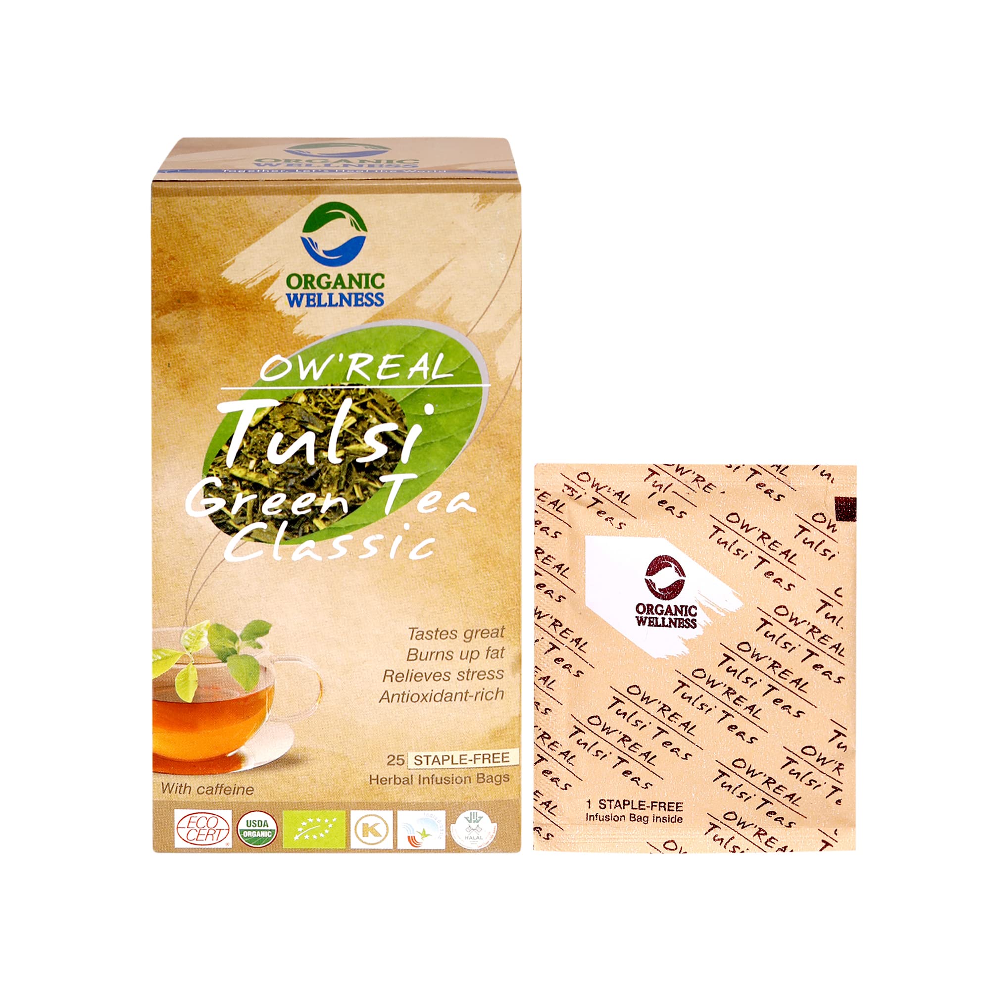 Organic Wellness Tulsi Green Tea Classic | 25 Tea Bags (B01CZVN9DQ) Amazon Price History, Amazon Price Tracker