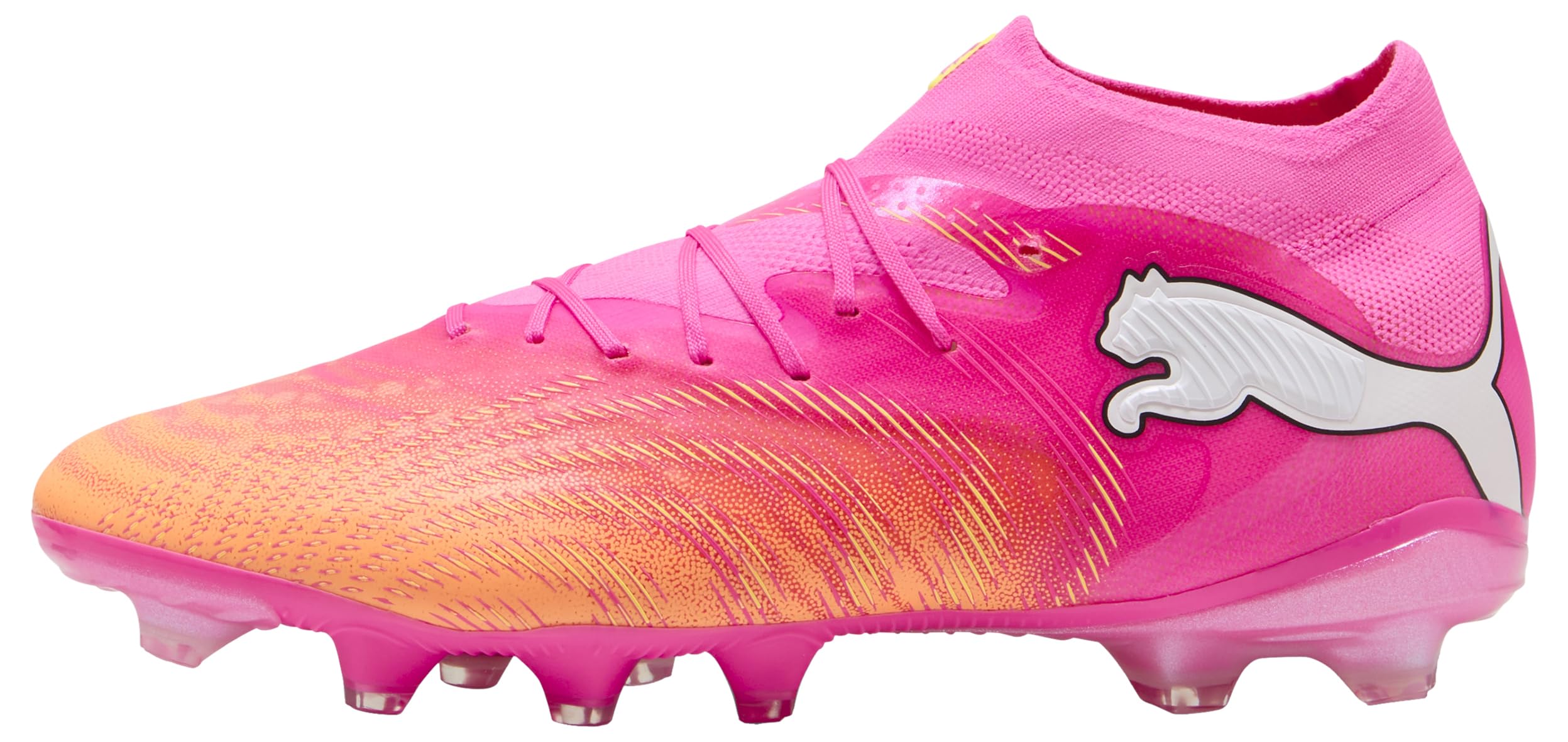 PUMA Unisex Future 9 PRO Firm Ground/Artifical Ground Football Boots, Poison Pink-Sun Stream-Bright Aqua-PUMA White, 8.5 UK