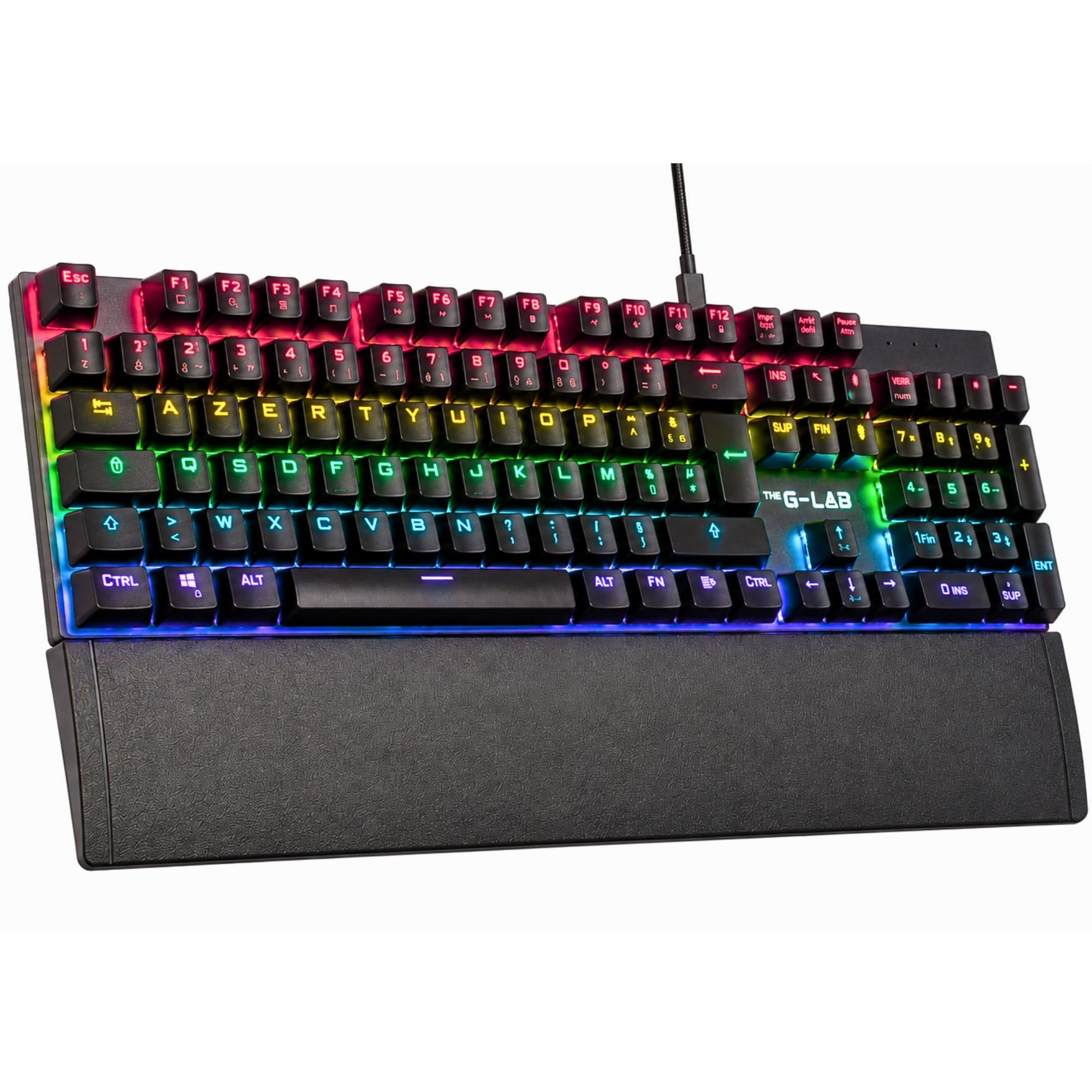 The G-Lab Keyz Carbon Ex Tastiera Meccanica Azerty Switch Blu - Tastiera Gaming Retroilluminazione LED RGB, Anti-Ghosting Total, 12 Tasti multimediali - PC/PS5/Xbox - New (Keyz Carbon Ex)
