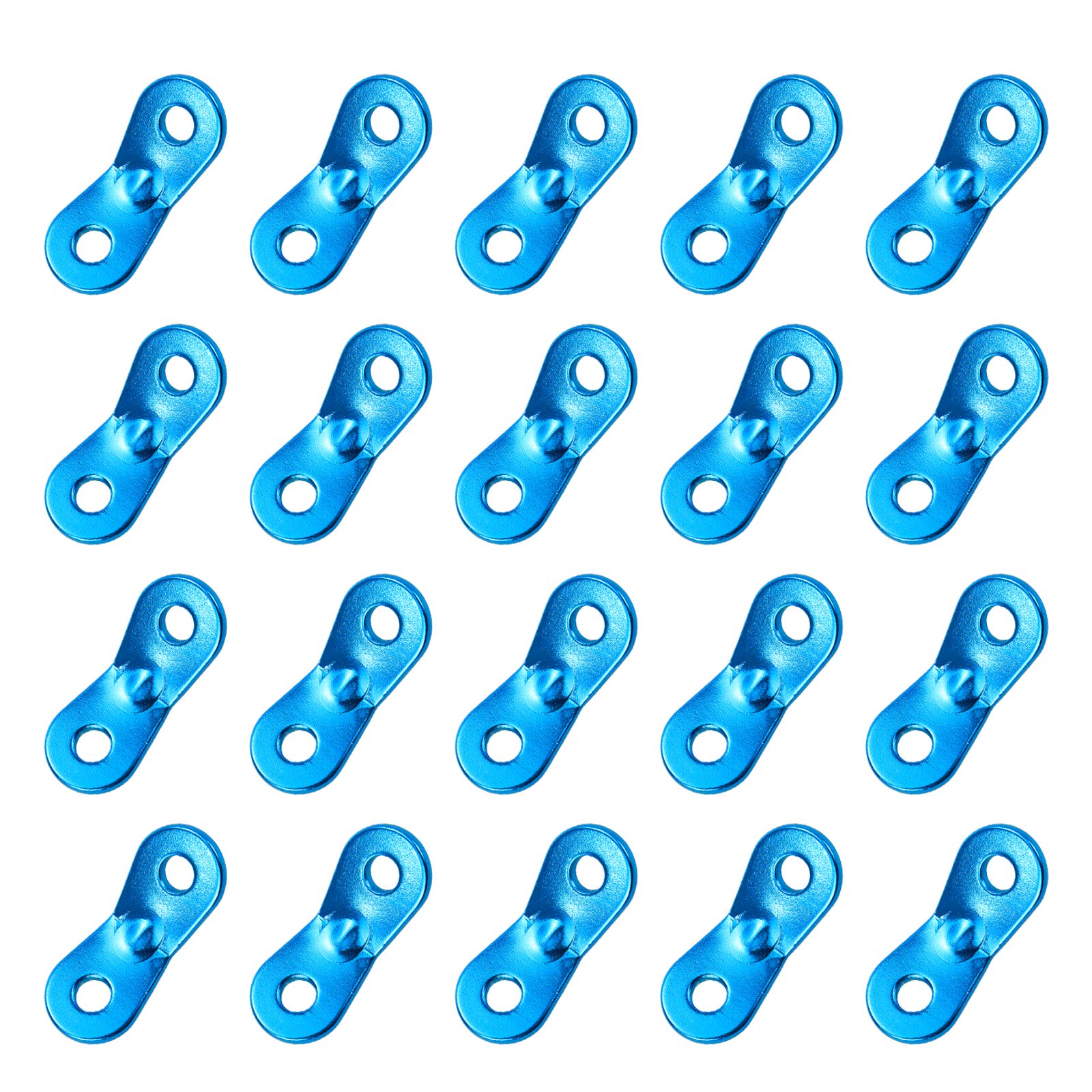 Dasunny Tensor de cable de aleación de aluminio, para tienda de campaña, ajuste de cuerda de viento para camping, senderismo, excursionismo, actividades al aire libre, paquete de 20 (azul-L)