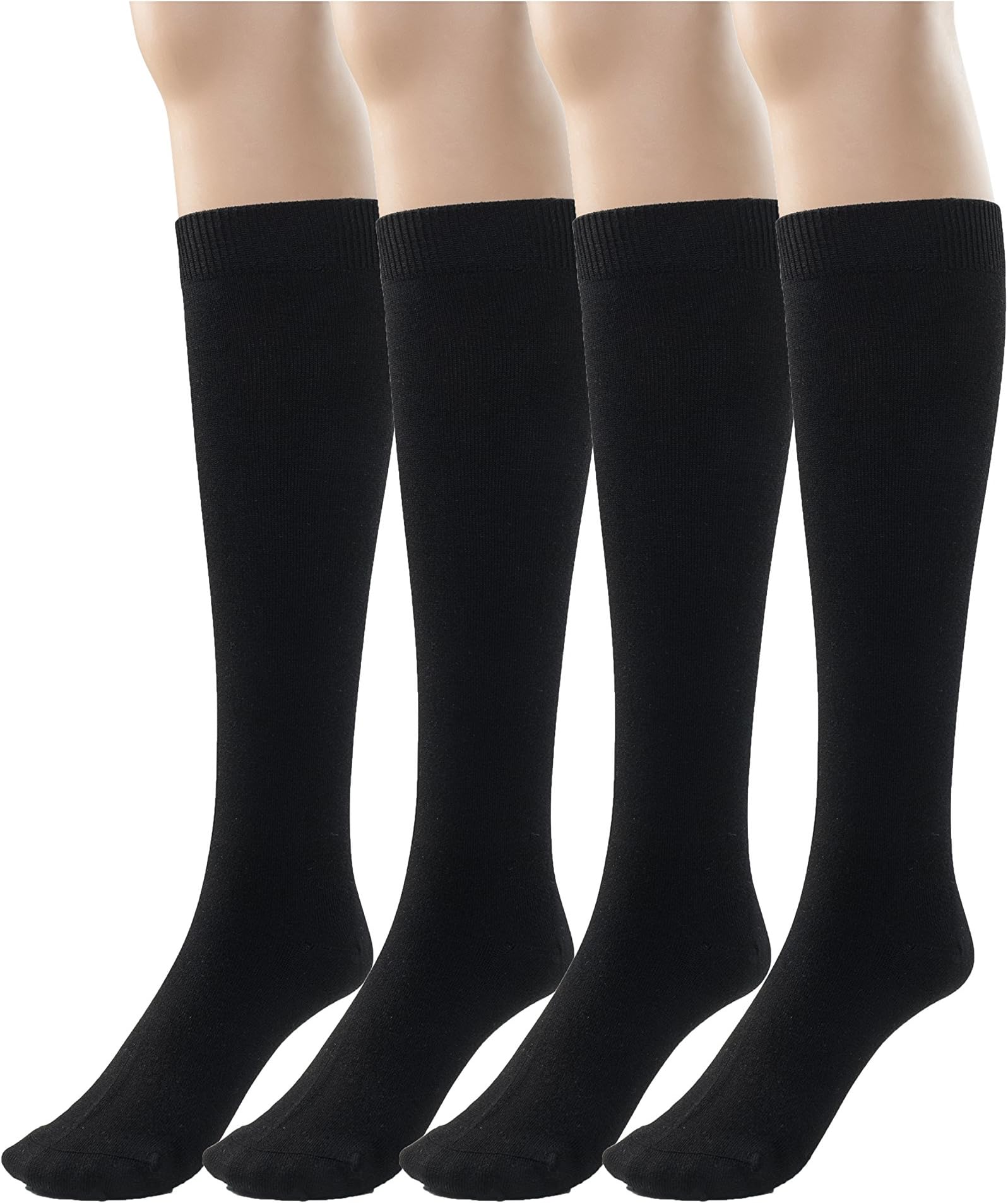 Silky Toes Mens Modal Knee High Socks 2 or 4 Pk, Long Over the Calf Dress or Work Socks