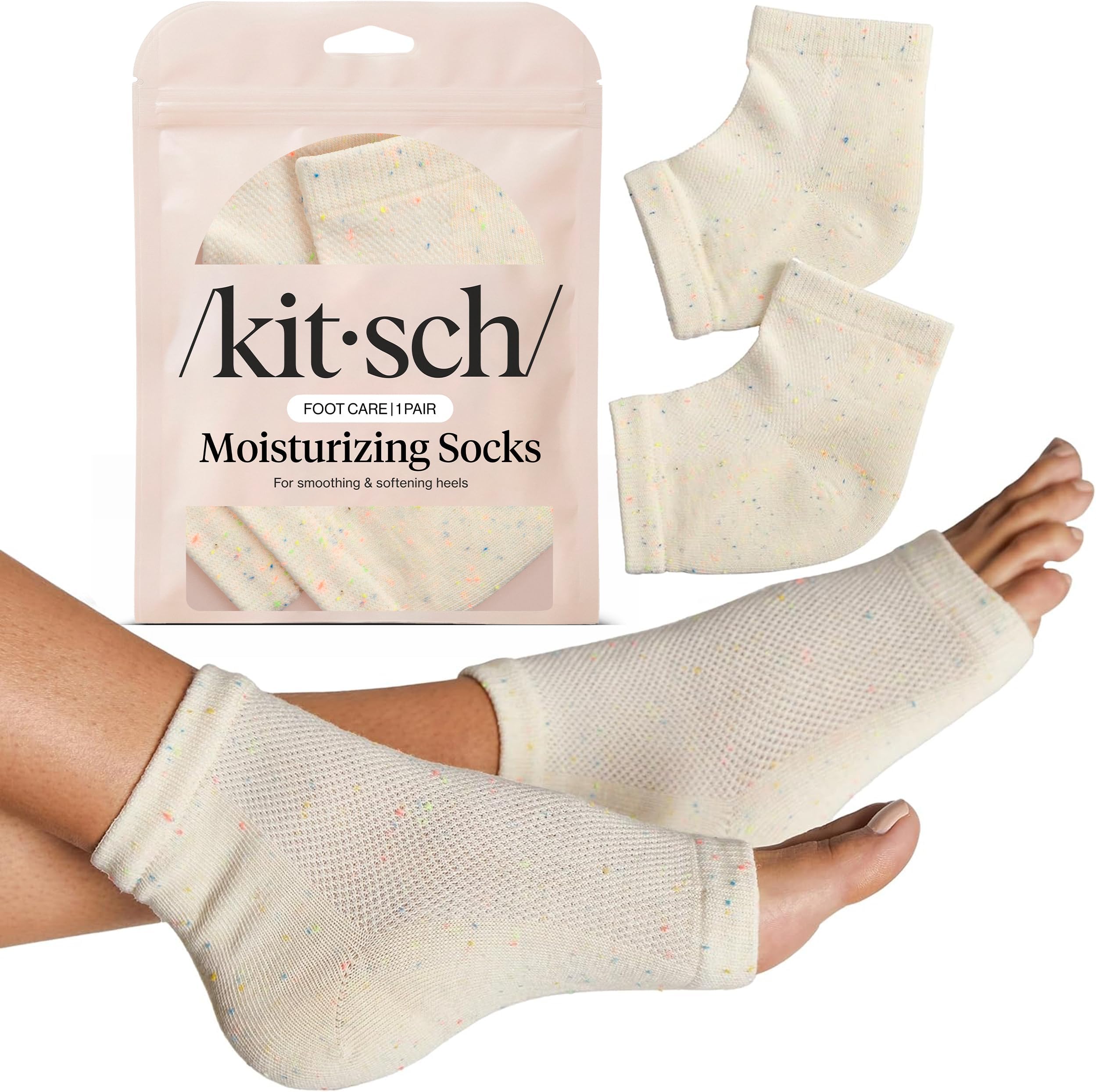 Moisturizing Socks for Cracked Heel Treatment – Moisturizing Reusable Gel Socks for Women & Men, Overnight Heel Socks with Insulated Gel Lining for Dry Cracked Feet, Open-Toe Design - 1 Pair