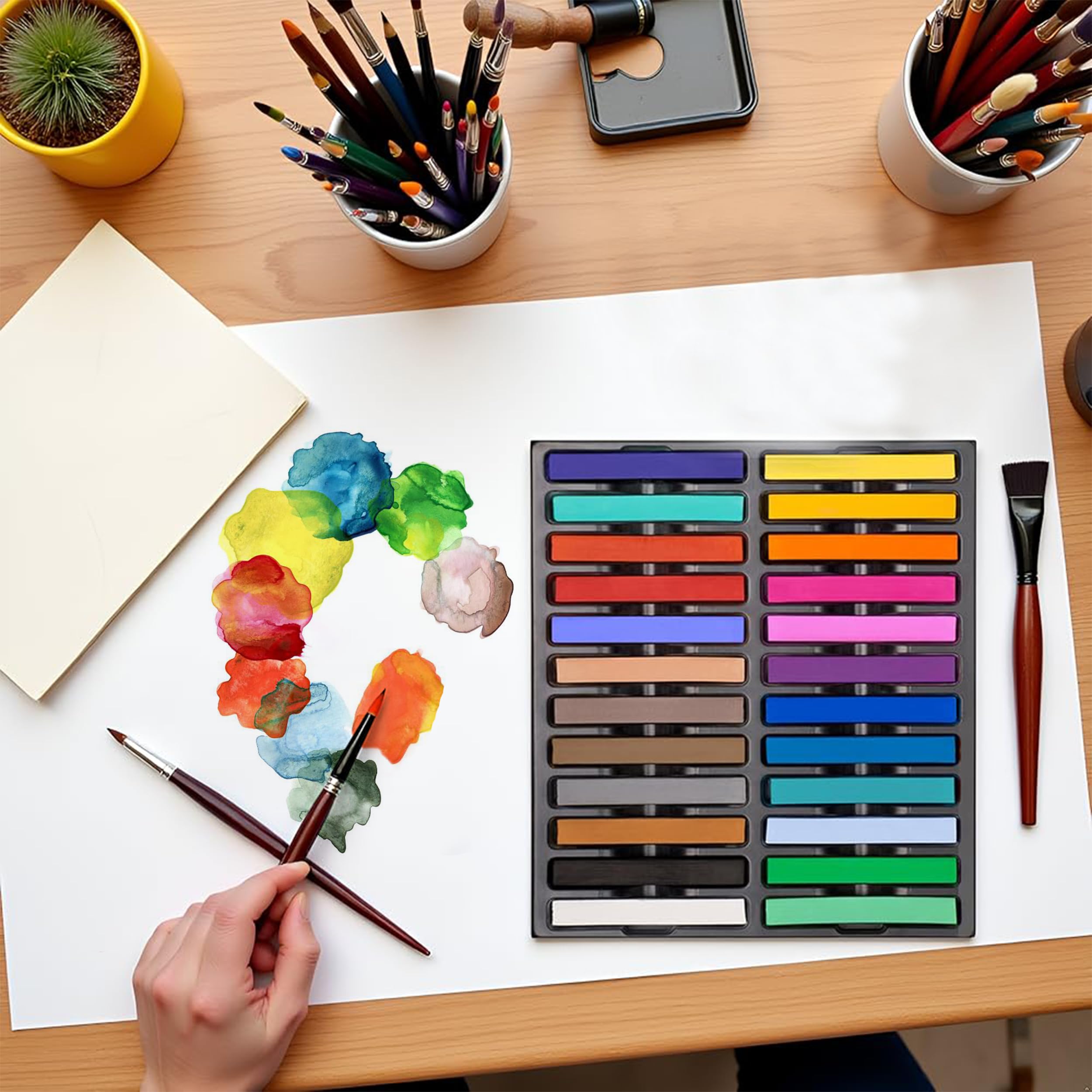 Dlicoda Soft Pastel Sticks, PCS Vibrant Colors Chalk Sticks for Artists, Pastels Art Supplies for Drawing, Blending, and Shading