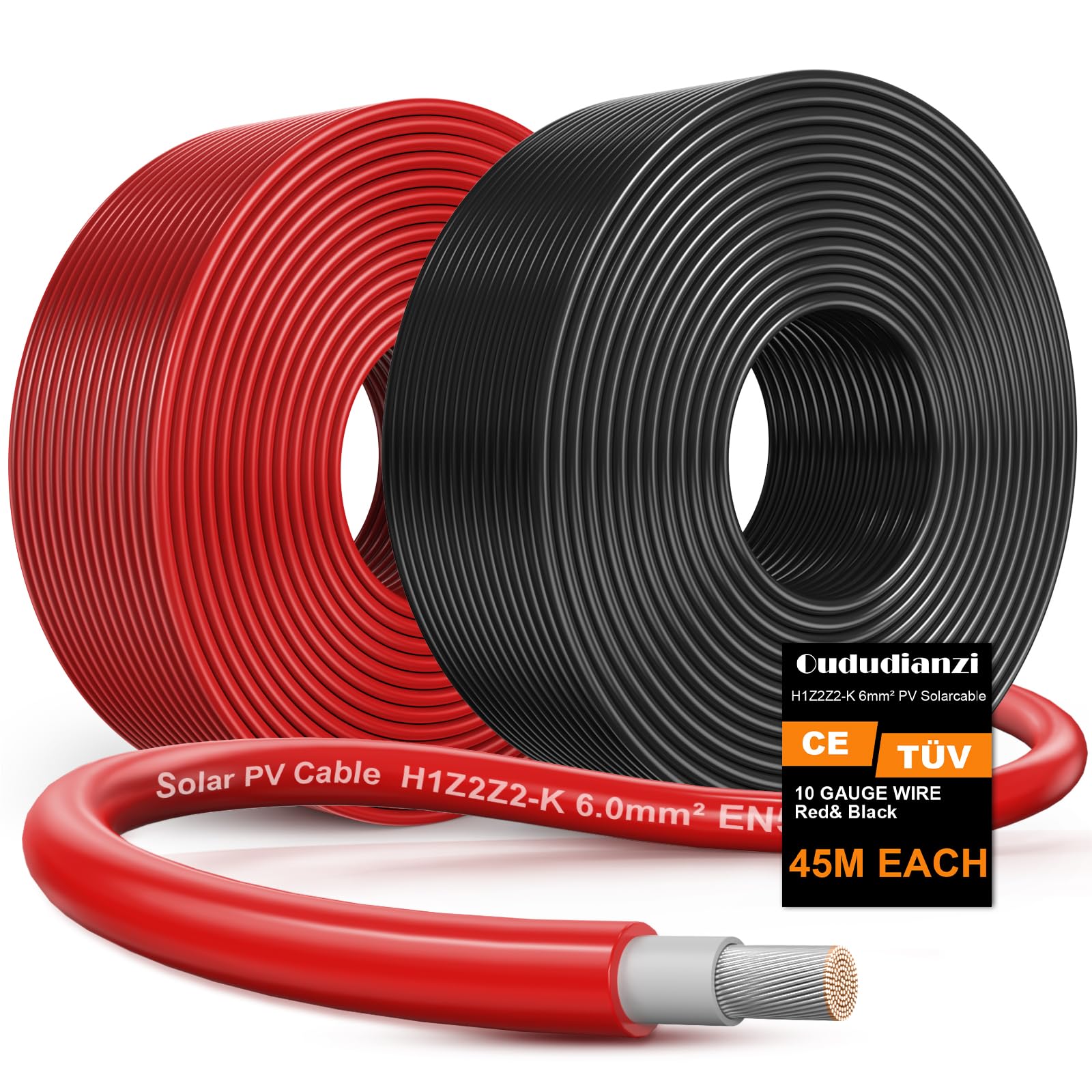 Oududianzi 2 cables solares fotovoltaicos de 10 AWG de 150 pies