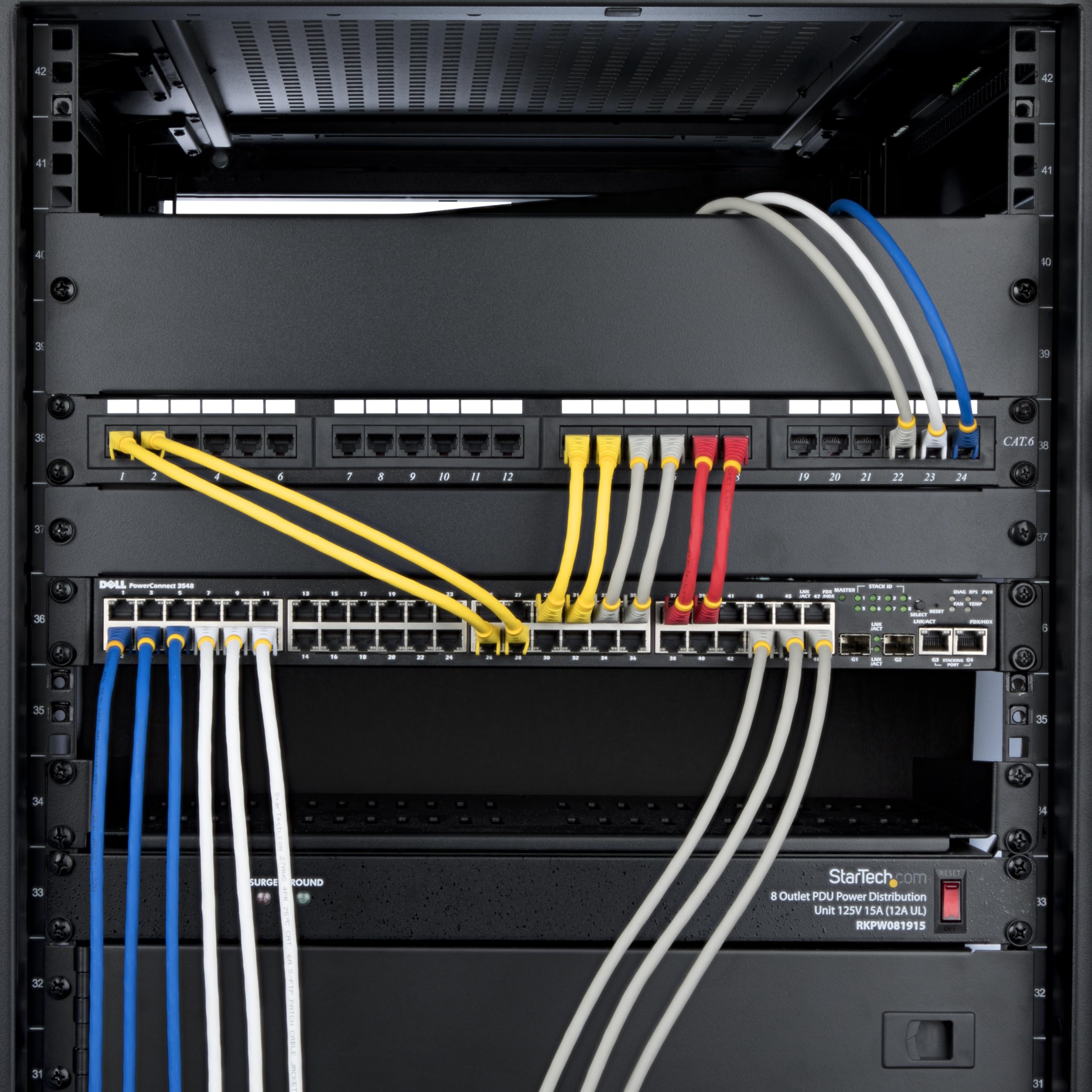 StarTech.com Cable Ethernet CAT6a blanco de 100 pies, RJ45 sin enganches, 10 GbE, 100 W PoE++, S/FTP, 500 MHz, cobre puro desnudo de 27 AWG, LSZH