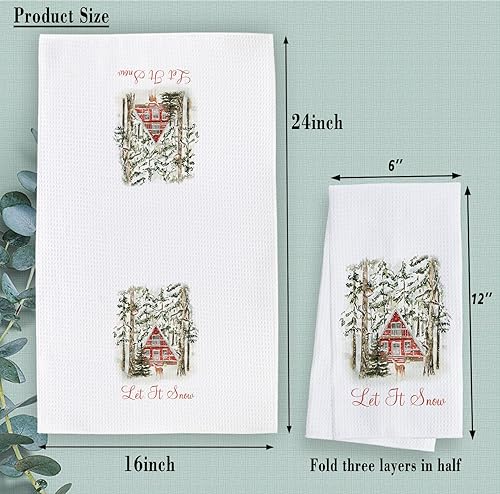 Miniatura 2 de ZWZXR Toallas de cocina de Navidad, Hello Winter, decoración de cocina de Navidad, árboles de pino de invierno de Navidad, decoración de baño, paños