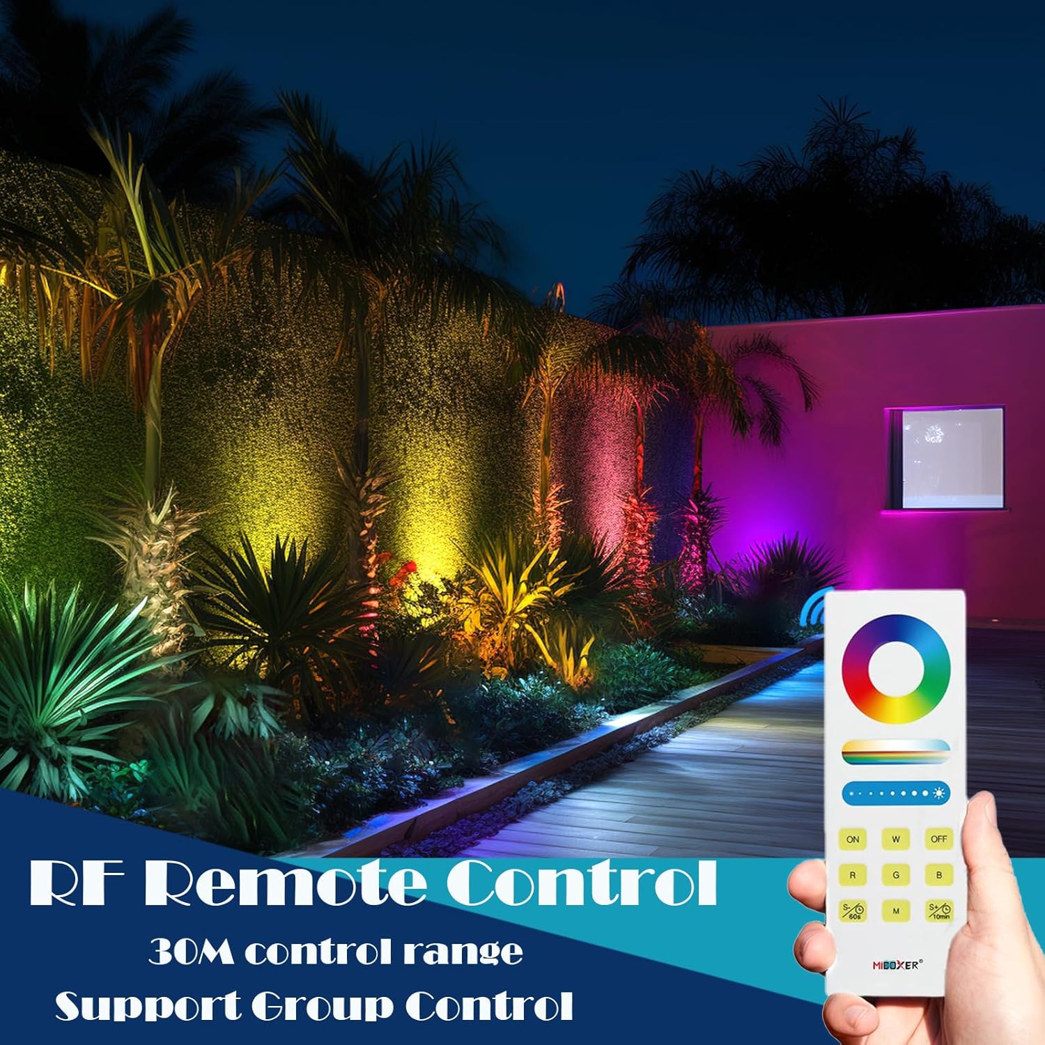 RGB Low Voltage Landscape Lighting, IP65 Adjustable Aluminium Color Changing Landscape Lights with Remote, 12V Spot Lights Outdoor for Yard Garden Patio Lawn Decorative - Image 3