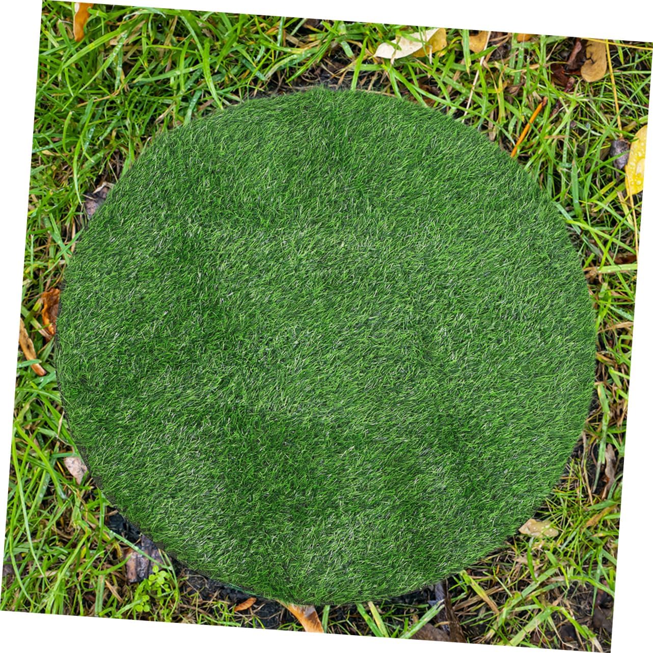 VICASKY Realistic Fake Grass Rug for Manhole Cover Greenery Living Decor Outdoor Table