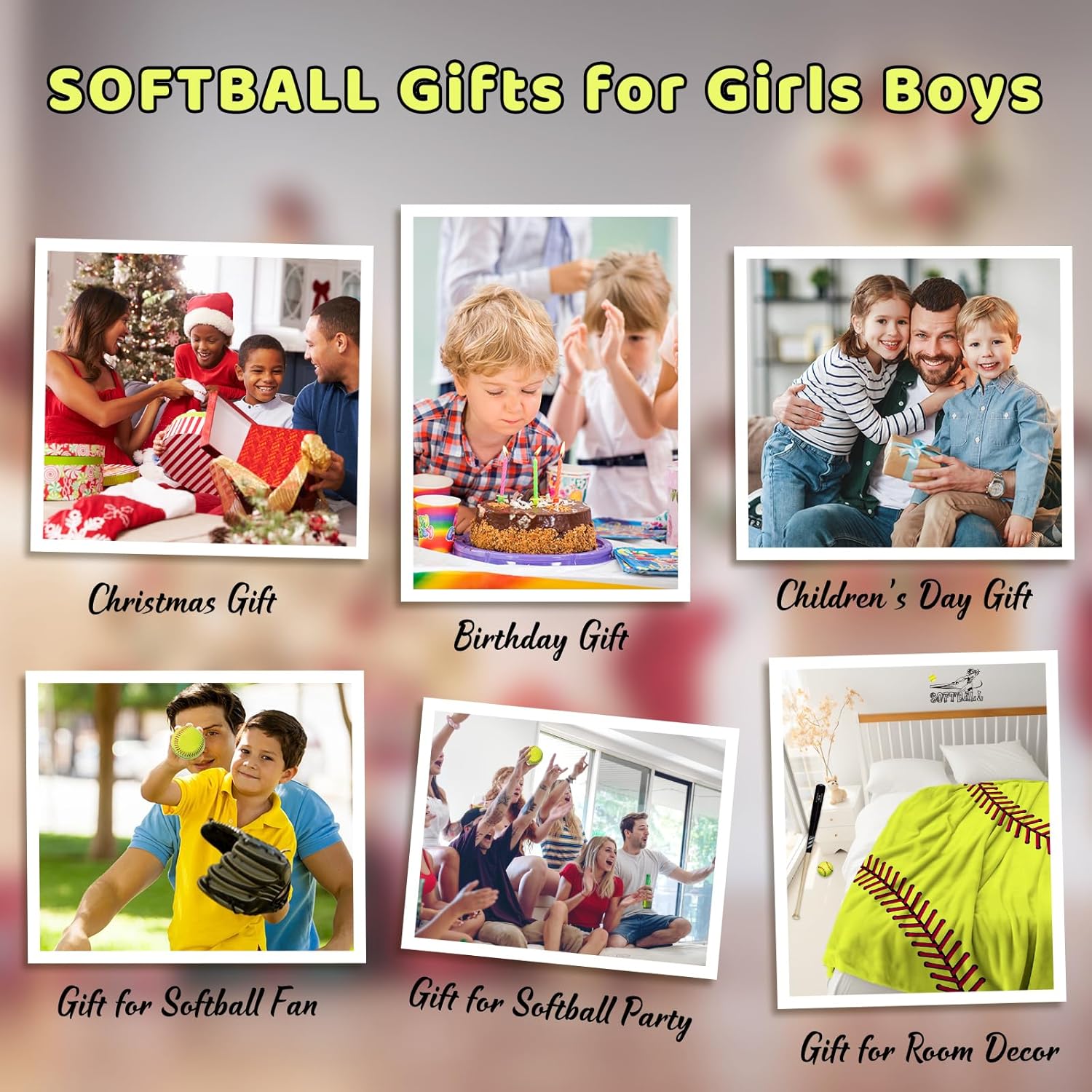 Softball Blanket for Girls, Softball Gifts for Team Girls 8 9 10 11 12 Years Old Soft Ball Lovers, Kids Adults Sport Soft Ball Print Throw Blanket - Softballs Coach Gifts 40x50 Inch - Image 5
