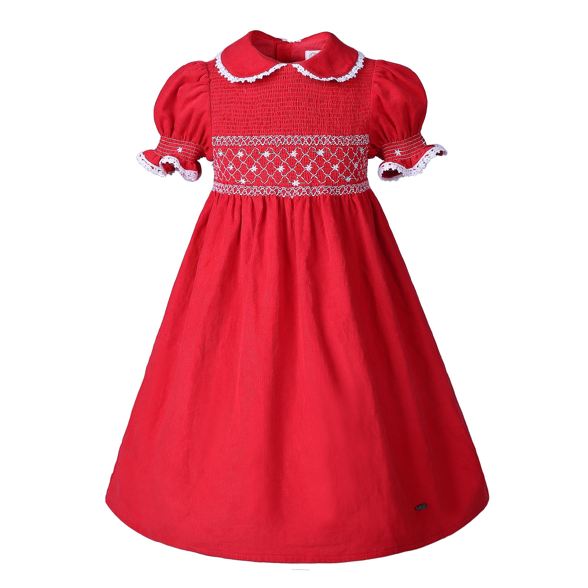 Vestidos niña para fotos familiares de Navidad con manga burbuja 8
