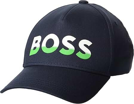 BOSS Men's Curved Logo Cotton Twil Hat, Green Cobalt, PCE並行輸入品