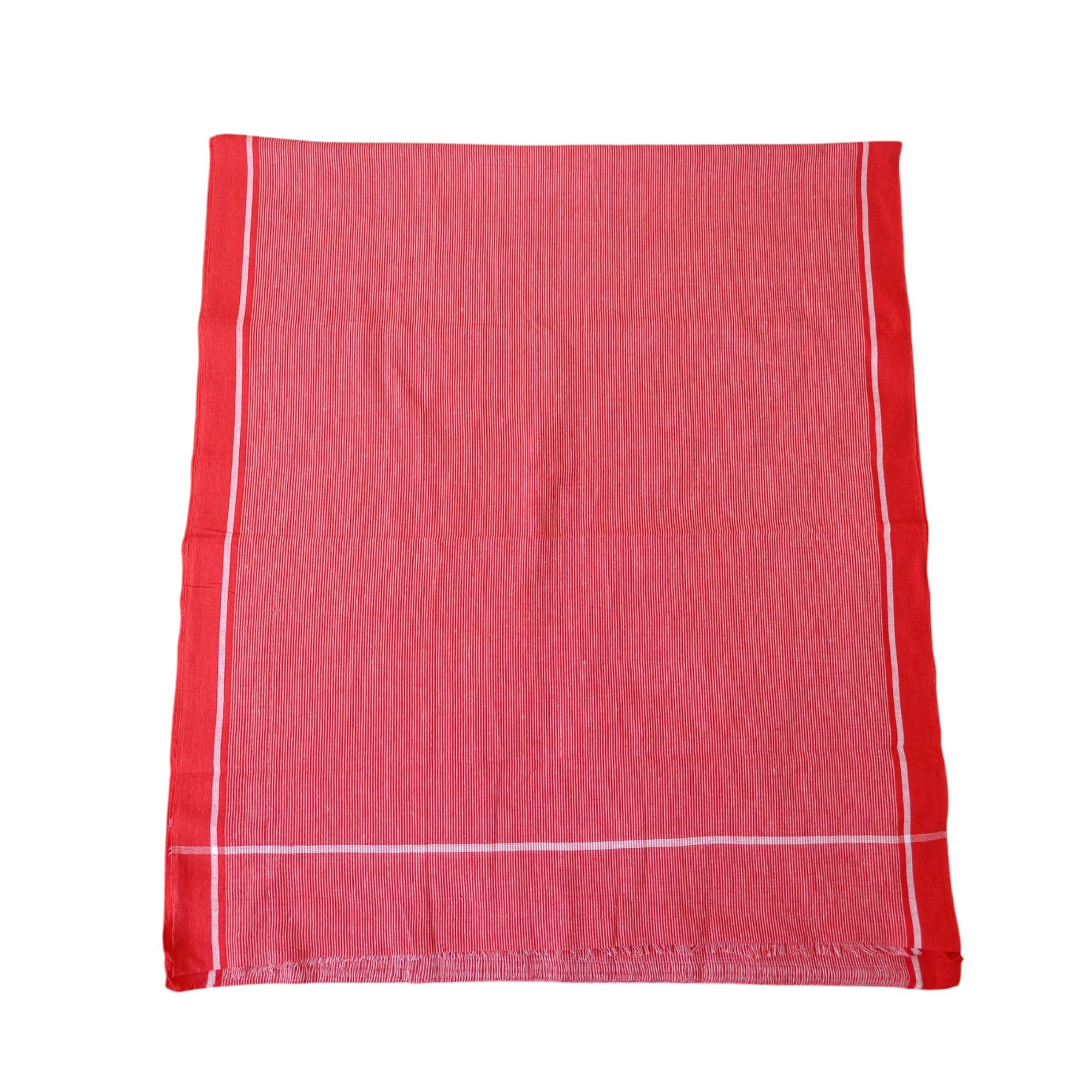 Purohit Gamcha | Red Cotton Traditional Indian Gamchha for Men, Spiritual Gamcha | Pandit, Farmer & Daily Use Handloom Towel | 1Pcs-picture-34