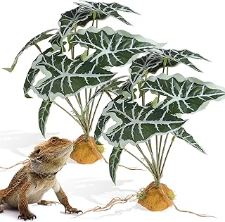 balacoo Reptile Artificial Plants, 2 Pcs Simulation Plants Terrarium Decorations Fish Tank Accessories