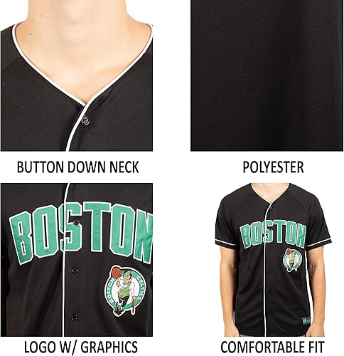 Miniatura 4 de Ultra Game NBA - Camiseta de béisbol con botones de malla para hombre