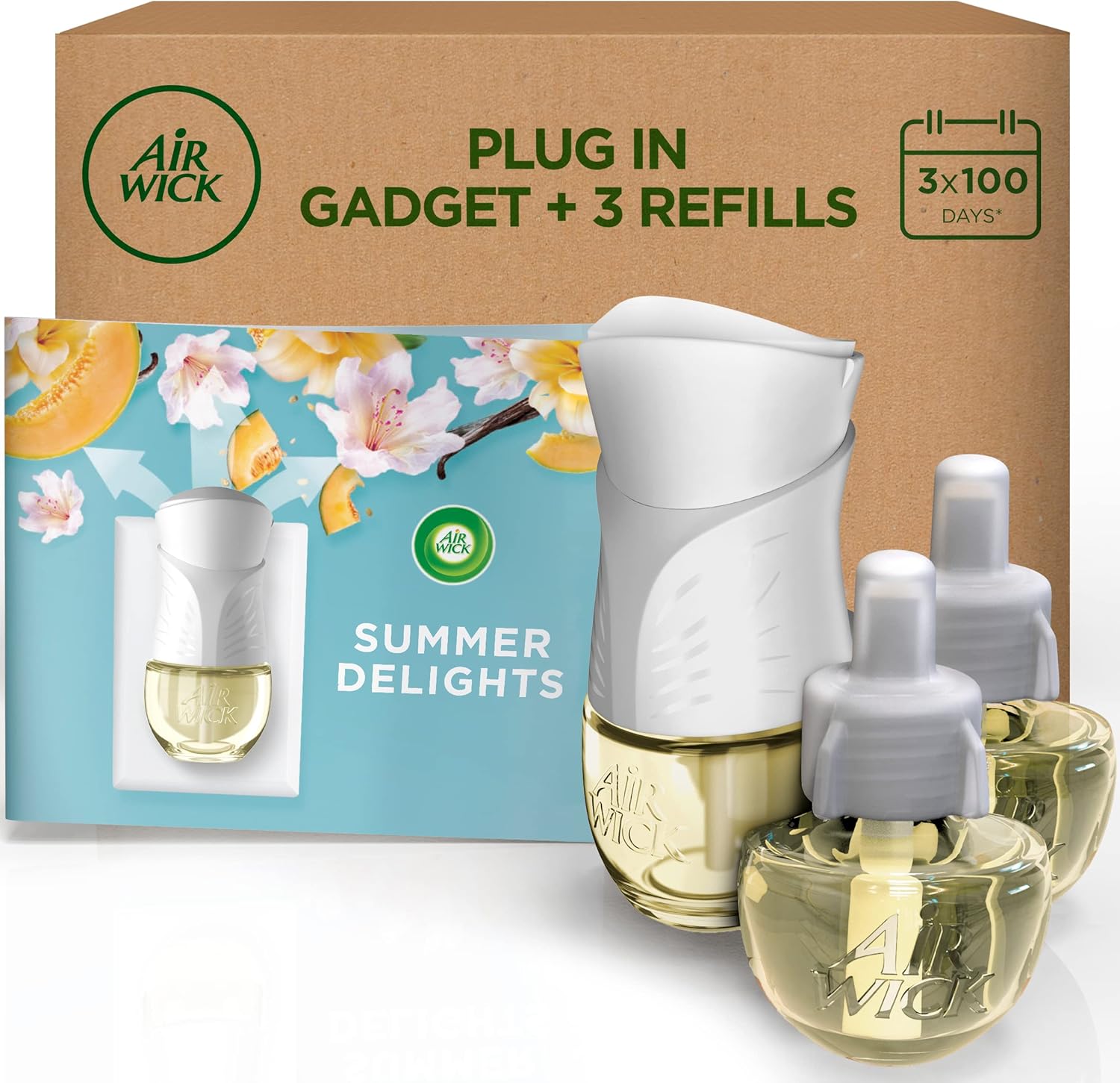 Air WickSummer DelightsPlug in Electrical Air Freshener Starter Kit 1 Gadget & 3 Refills